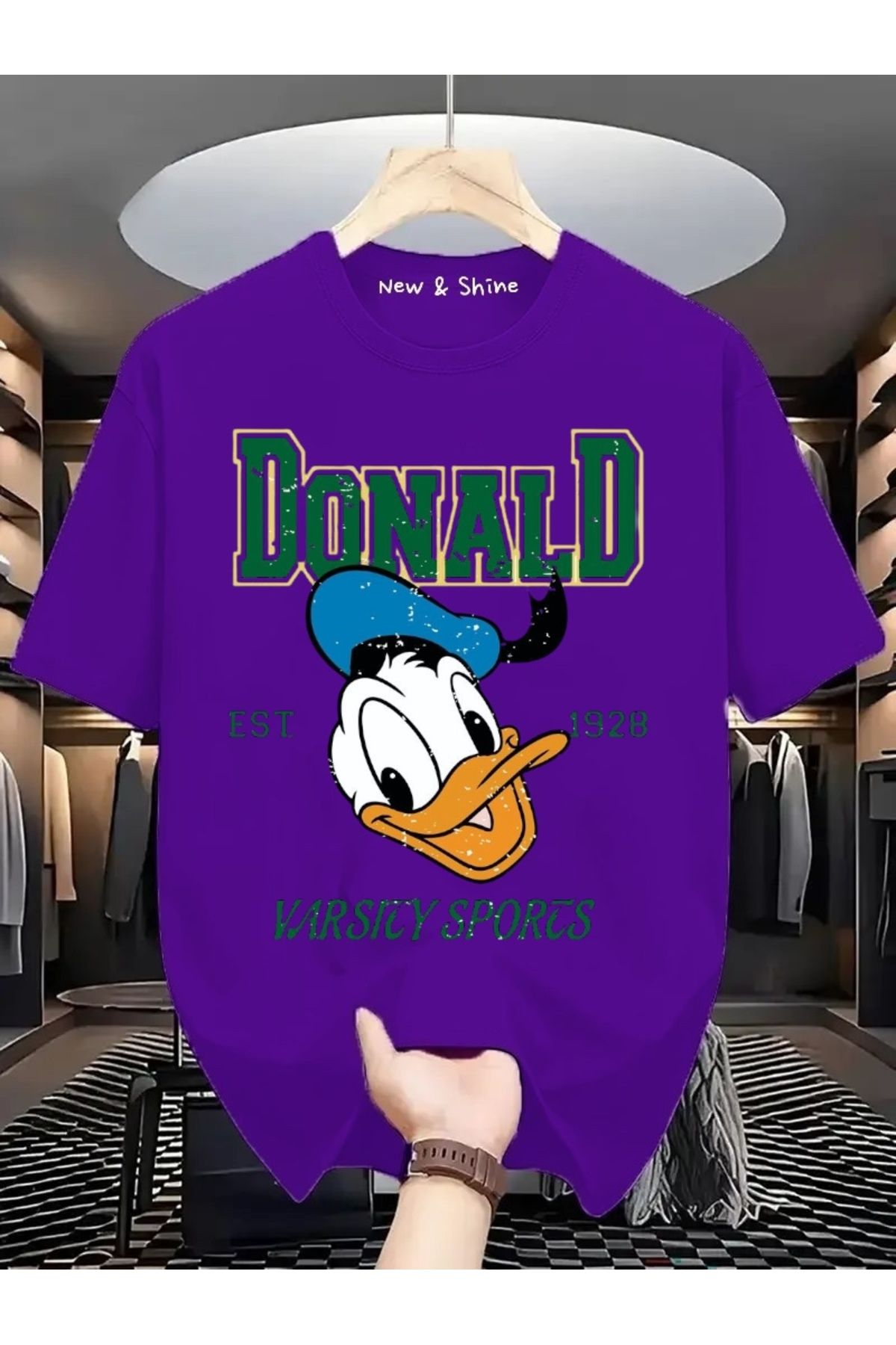 New Shine Donald Duck Baskılı Oversize T-Shirt