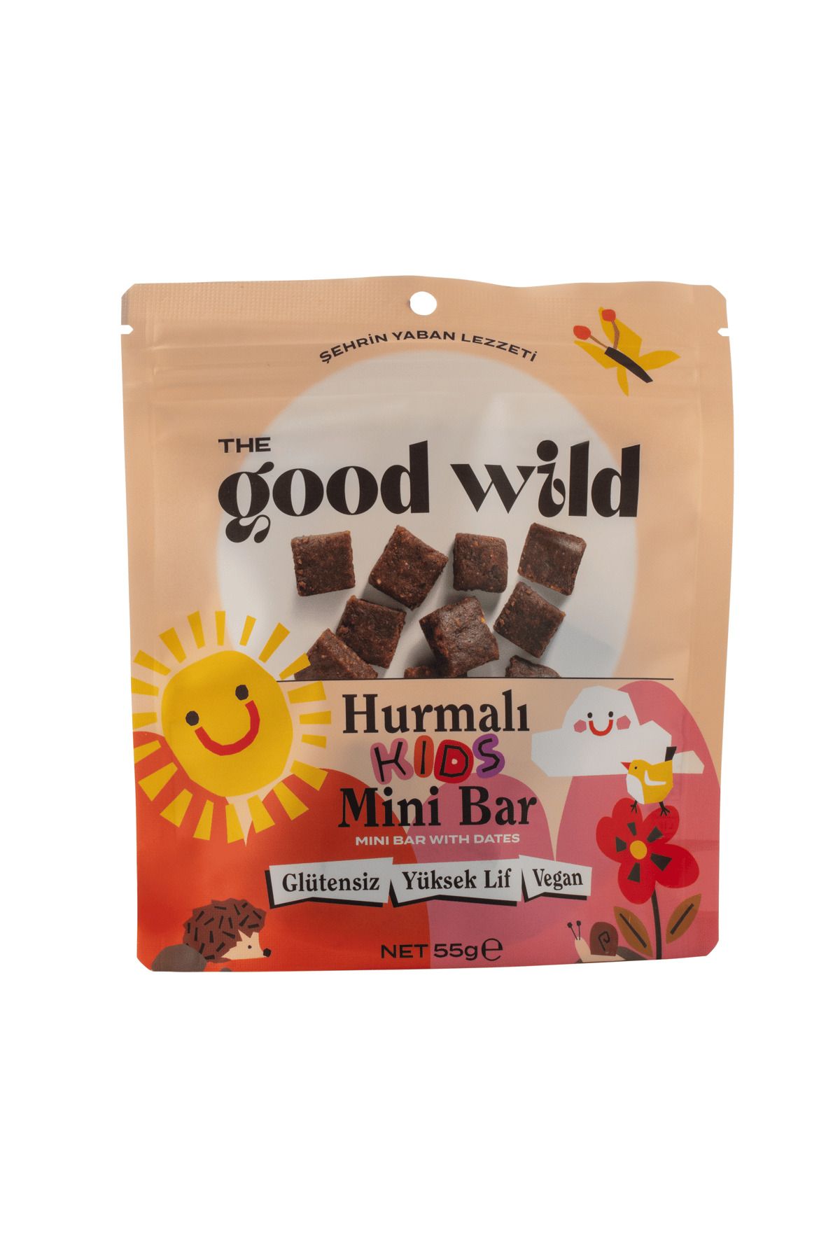 THE GOOD WİLD Glütensiz, İlave Şekersiz Hurmalı Kids Mini Bar 55 G