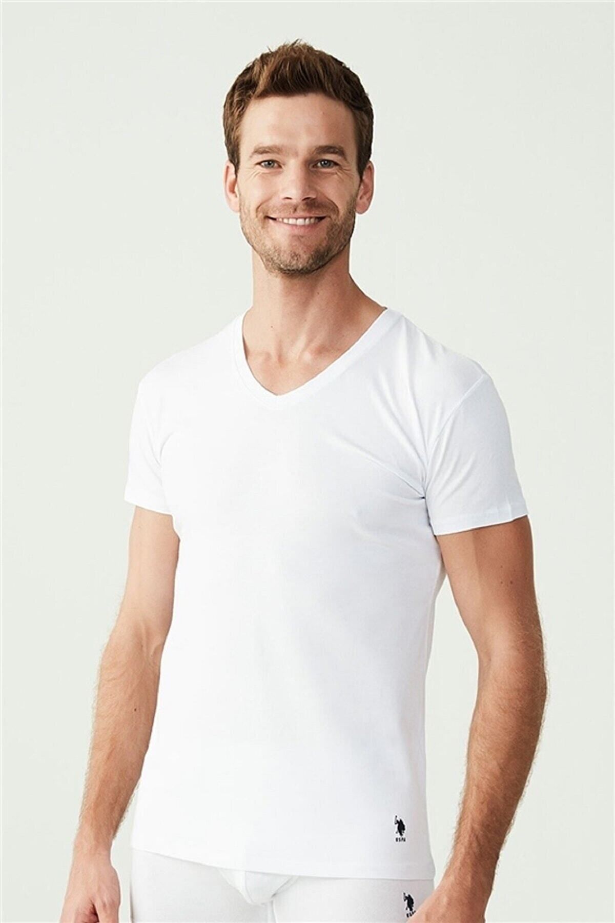 U.S. Polo Assn. V Yaka 2'li Paket Erkek T-Shirt