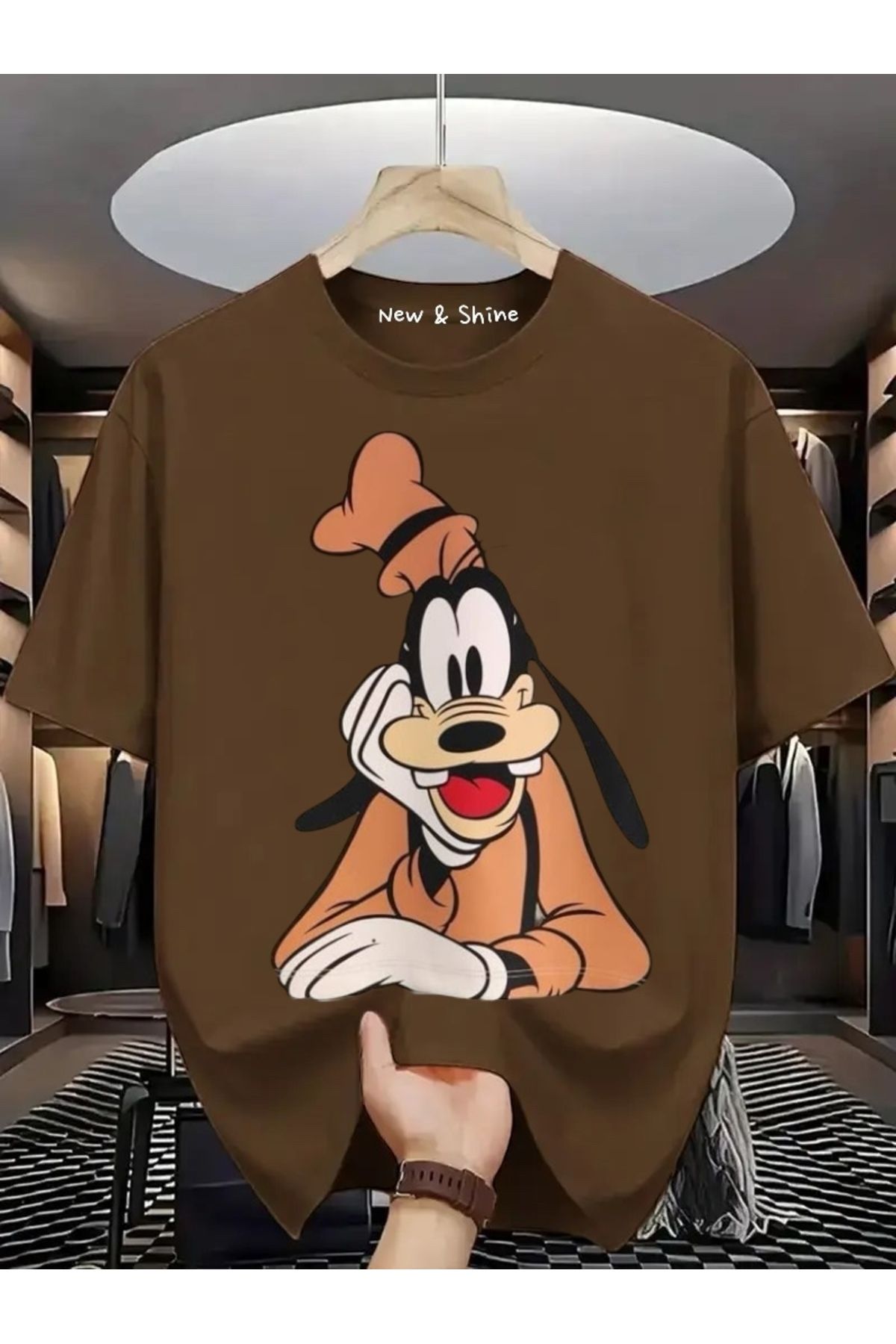 New Shine Goofy Baskılı Oversize T-Shirt