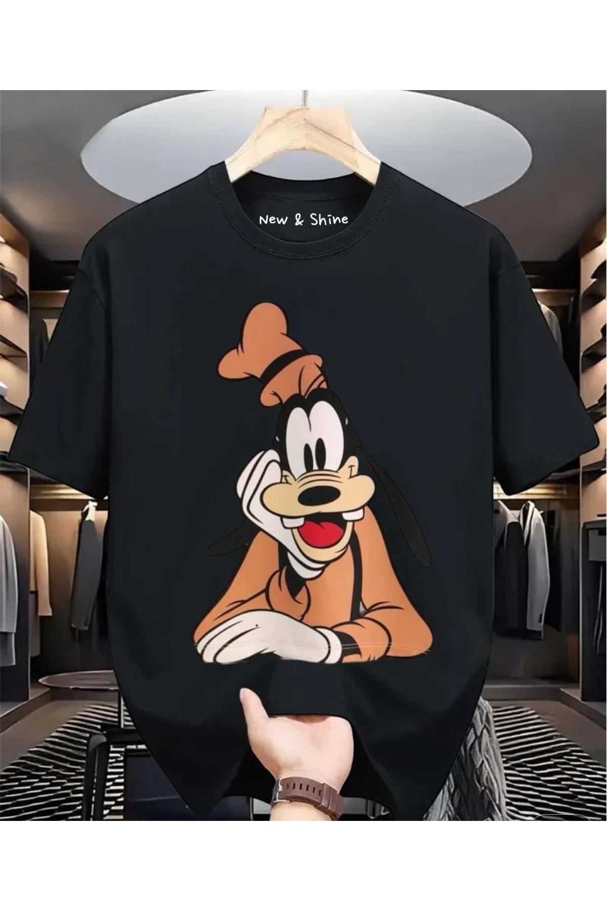 New Shine Goofy Baskılı Oversize T-Shirt
