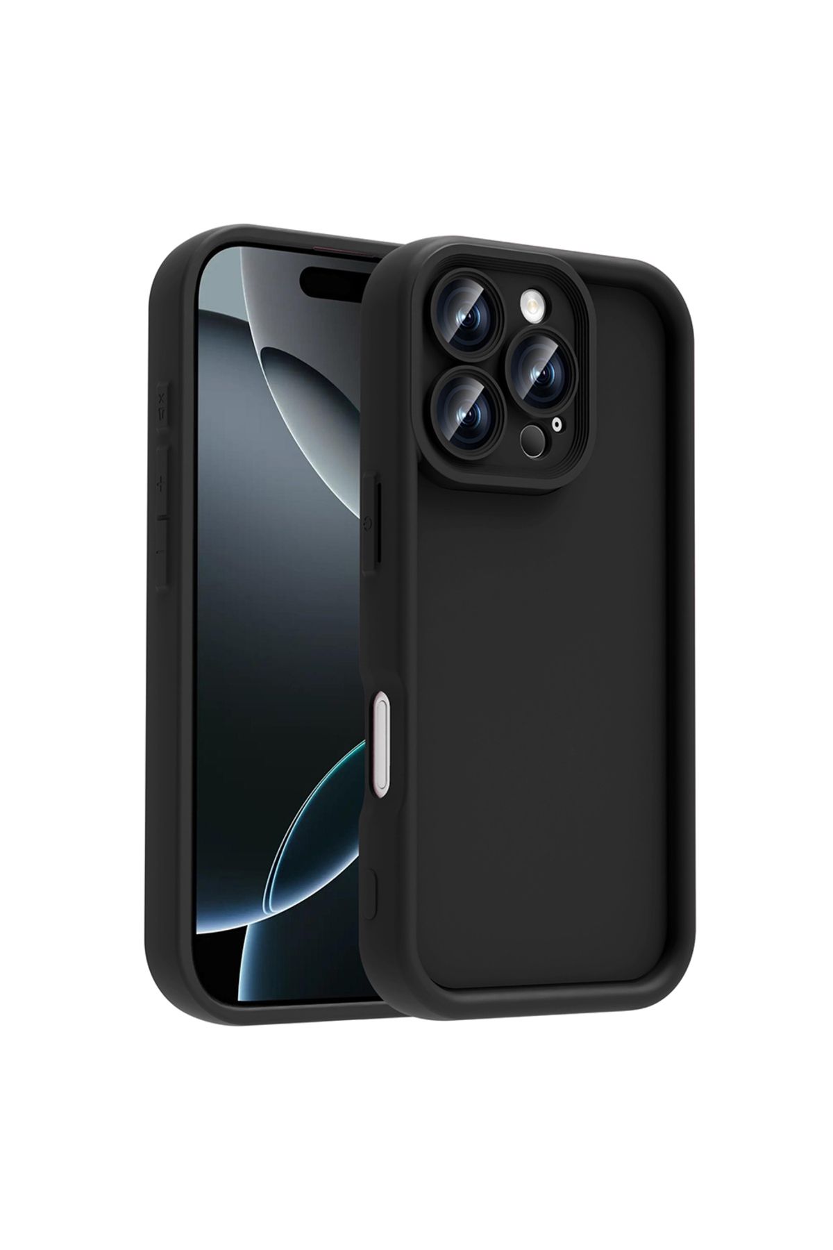 Novatis İphone 16 Pro Max Uyumlu Kılıf 3D Kamera Korumalı Soft Silikon Kapak