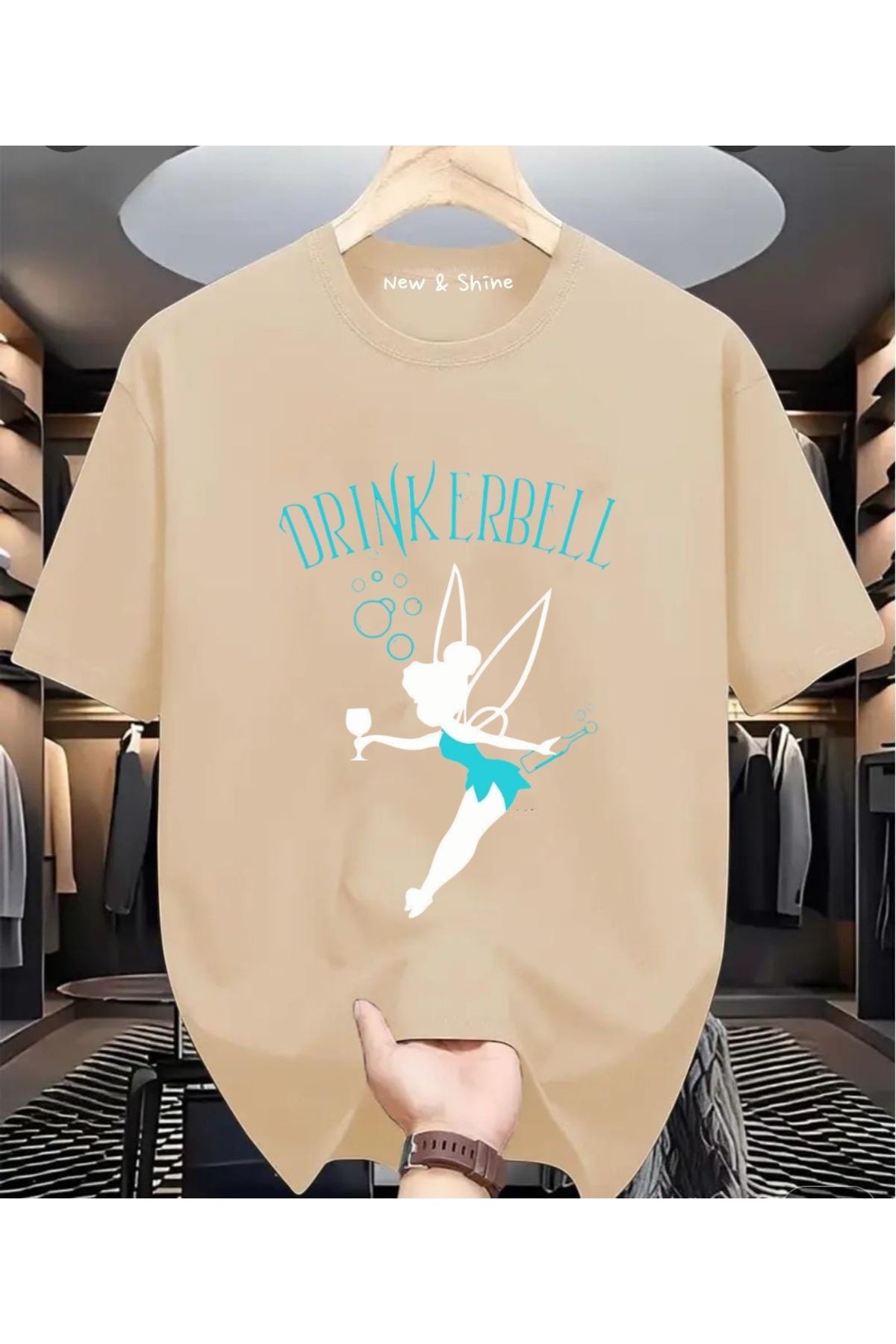 New Shine DrinkerBell Baskılı Oversize T-Shirt