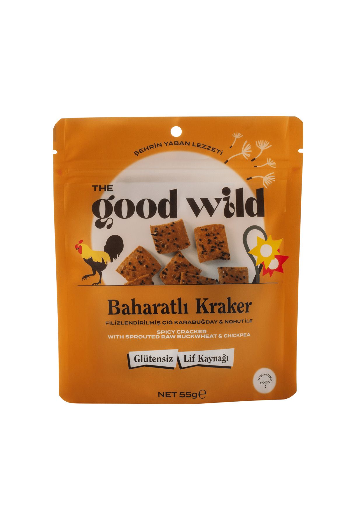 THE GOOD WİLD Glütensiz, İlave Şekersiz Baharatlı Kraker 55 G