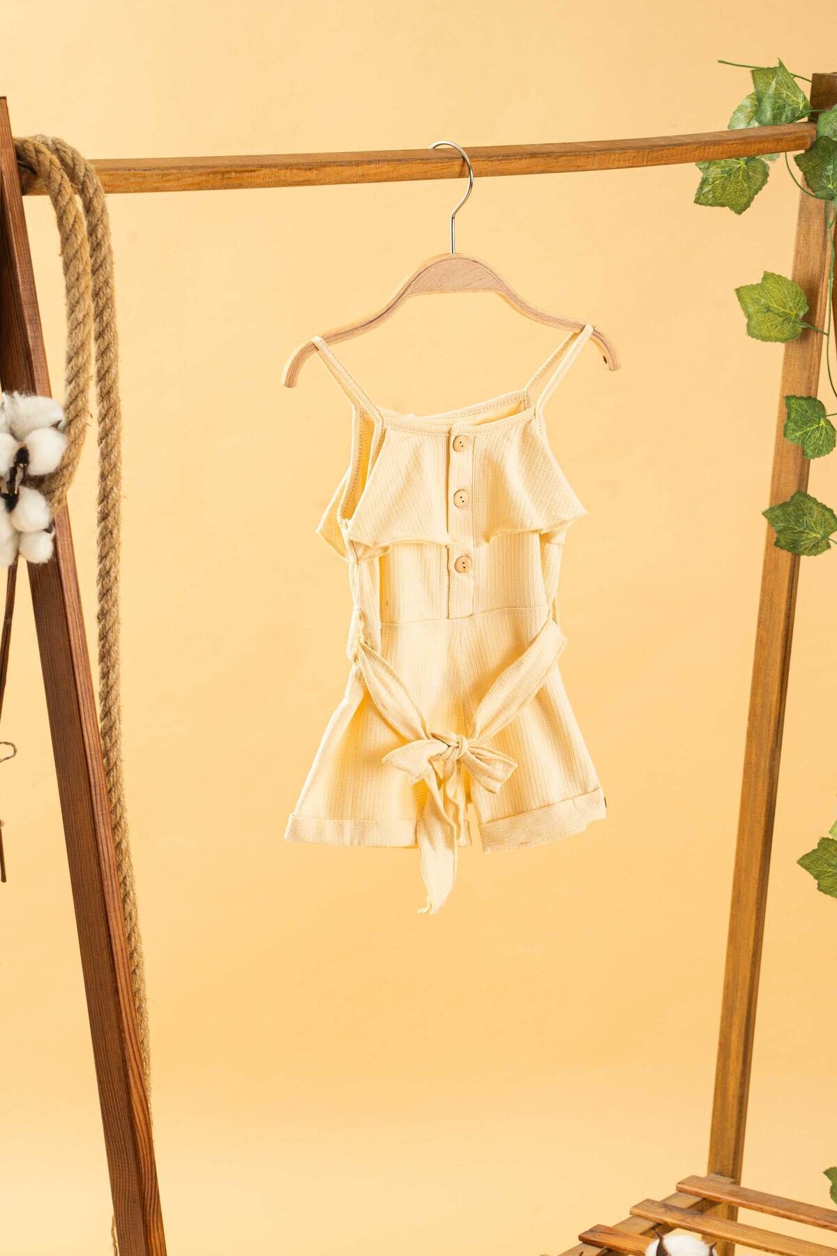 bombe Bebek Çocuk Pamuklu İp Askılı Rahat Tulum Salopet Trend Moda Alt Üst Takım Tulum