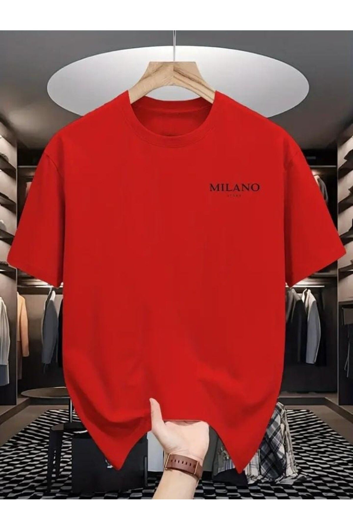 TekTarzz Unisex MİLANO Baskılı Tasarım Tshirt