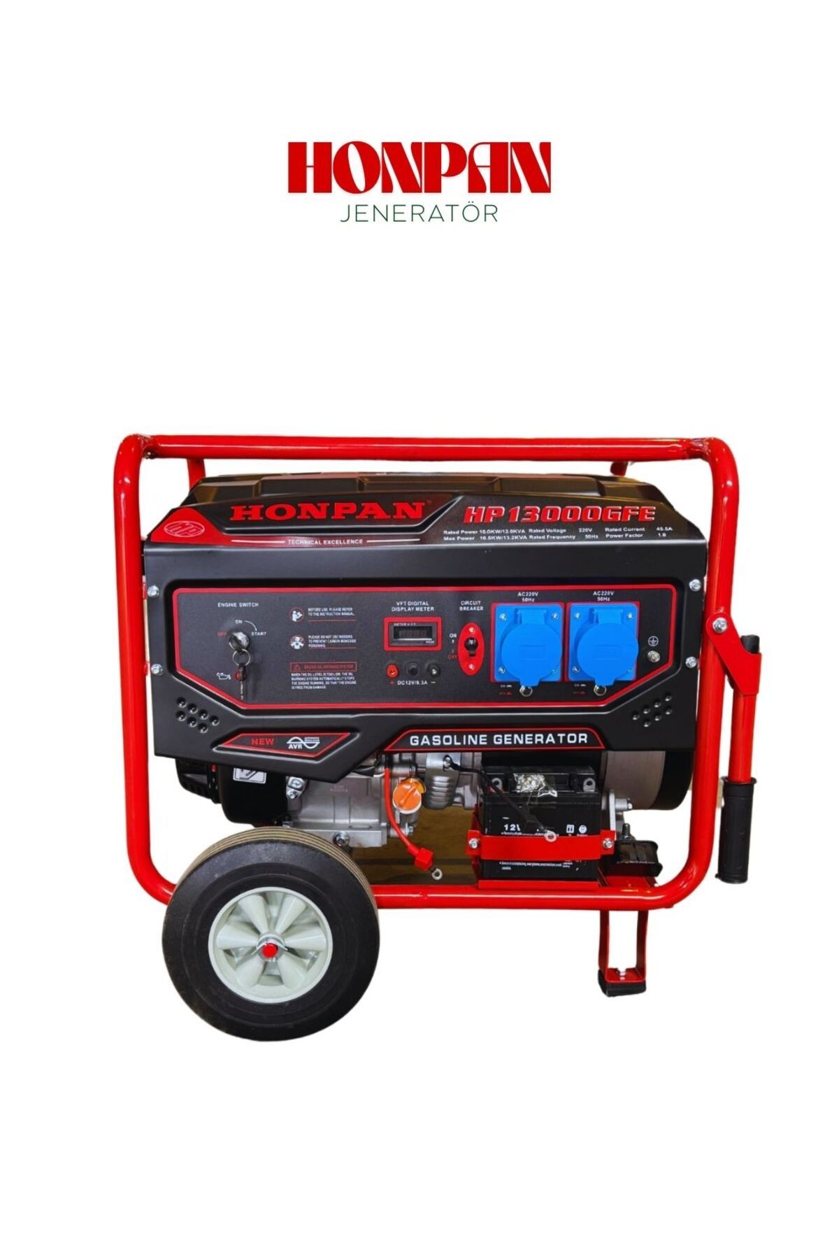 VEPEMİR HONPAN HP13000GFE MONOFAZE (220V) BENZİNLİ MARŞLI JENERATÖR