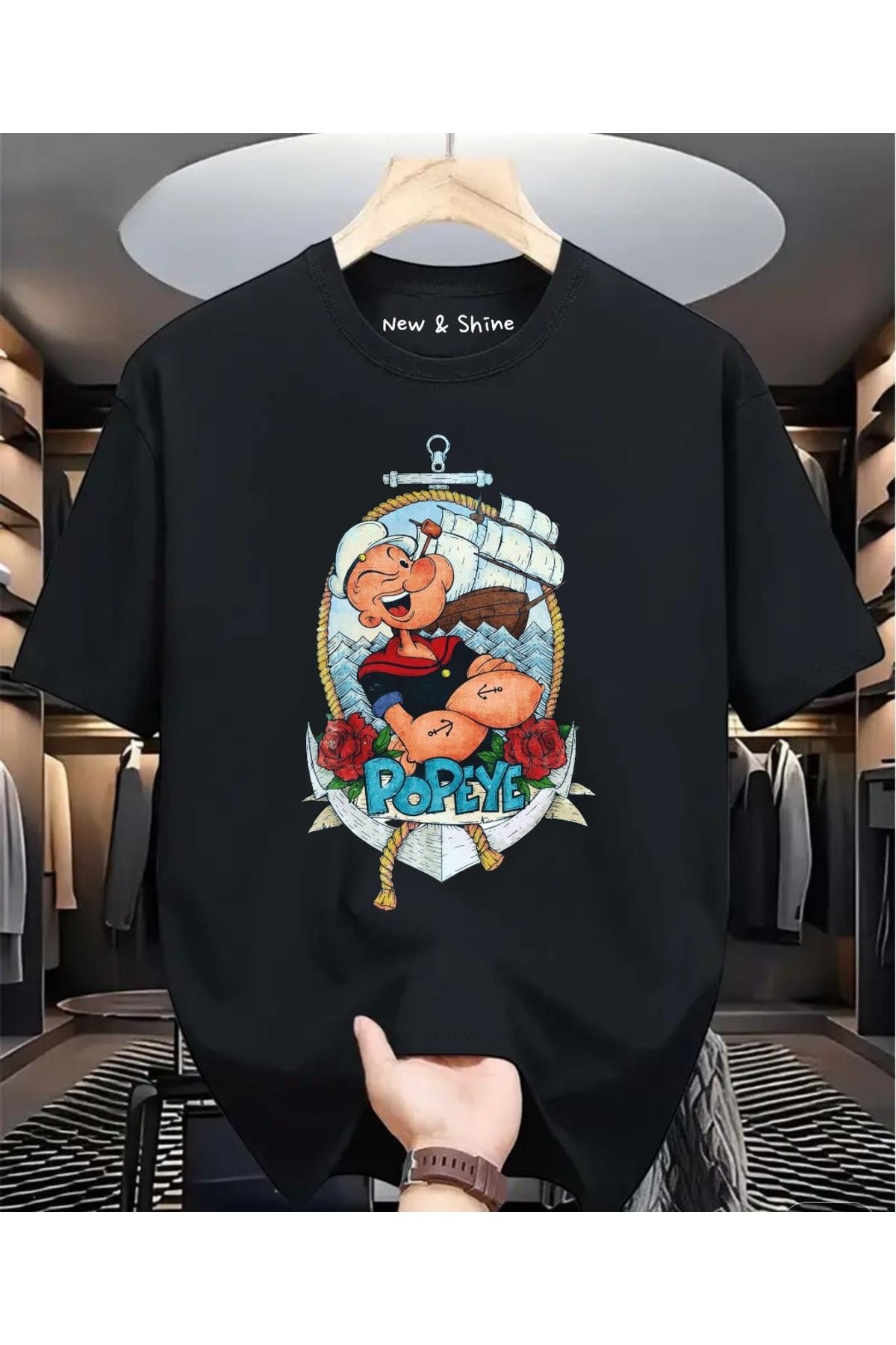 New Shine Temel Reis Baskılı Oversize T-Shirt