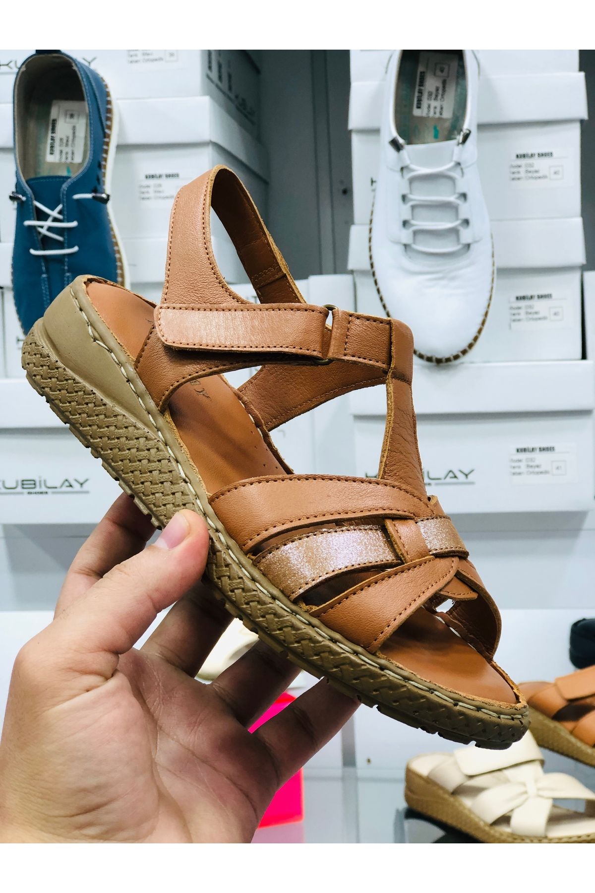 KUBİLAY Hakiki Deri Ortopedik Sandalet