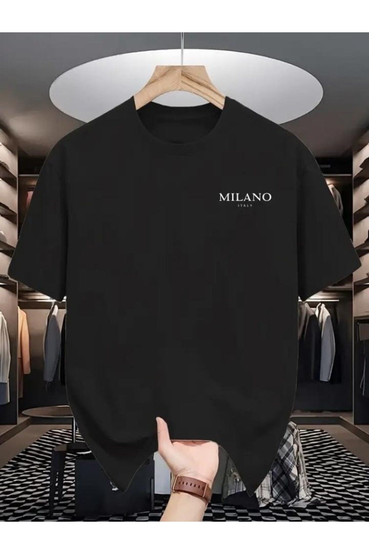 TekTarzz Unisex MİLANO Baskılı Tasarım Tshirt