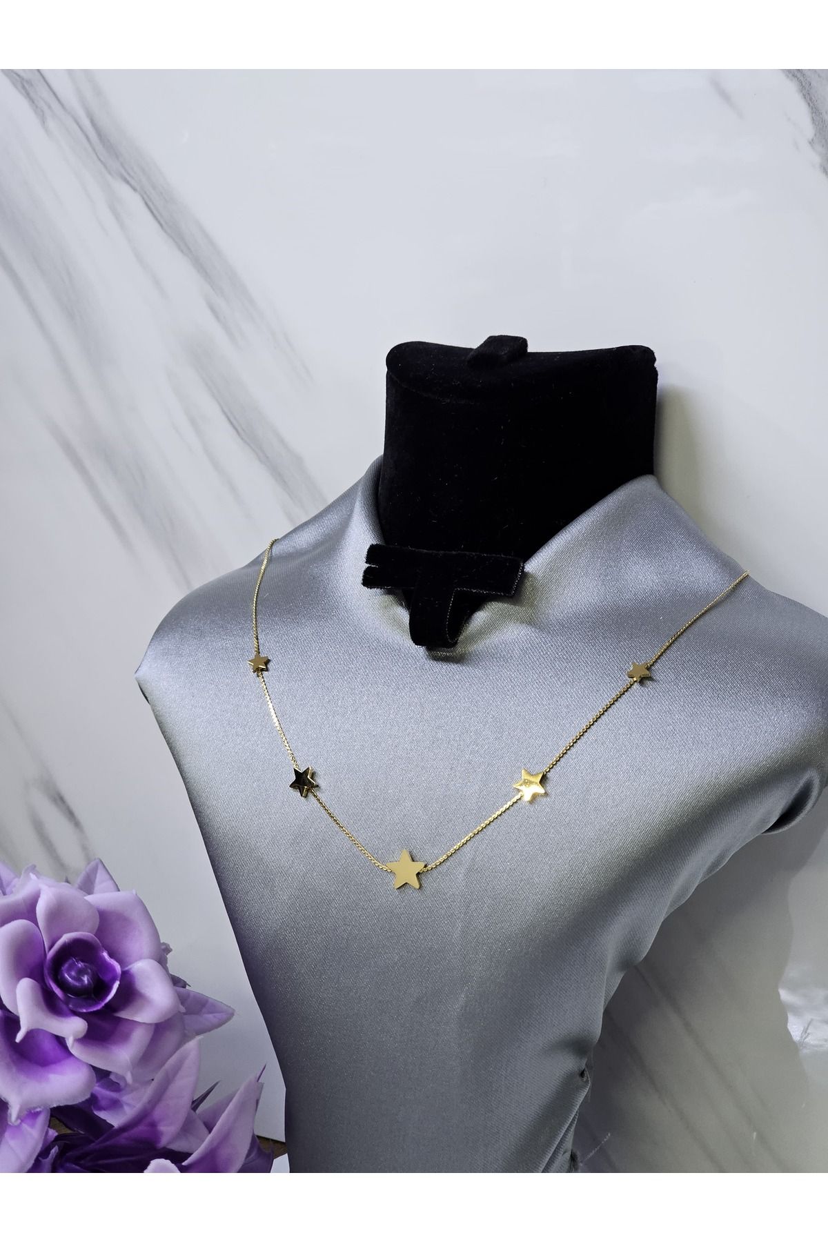 MODA Yıldız modelli şık görünümlü çelik kolye
