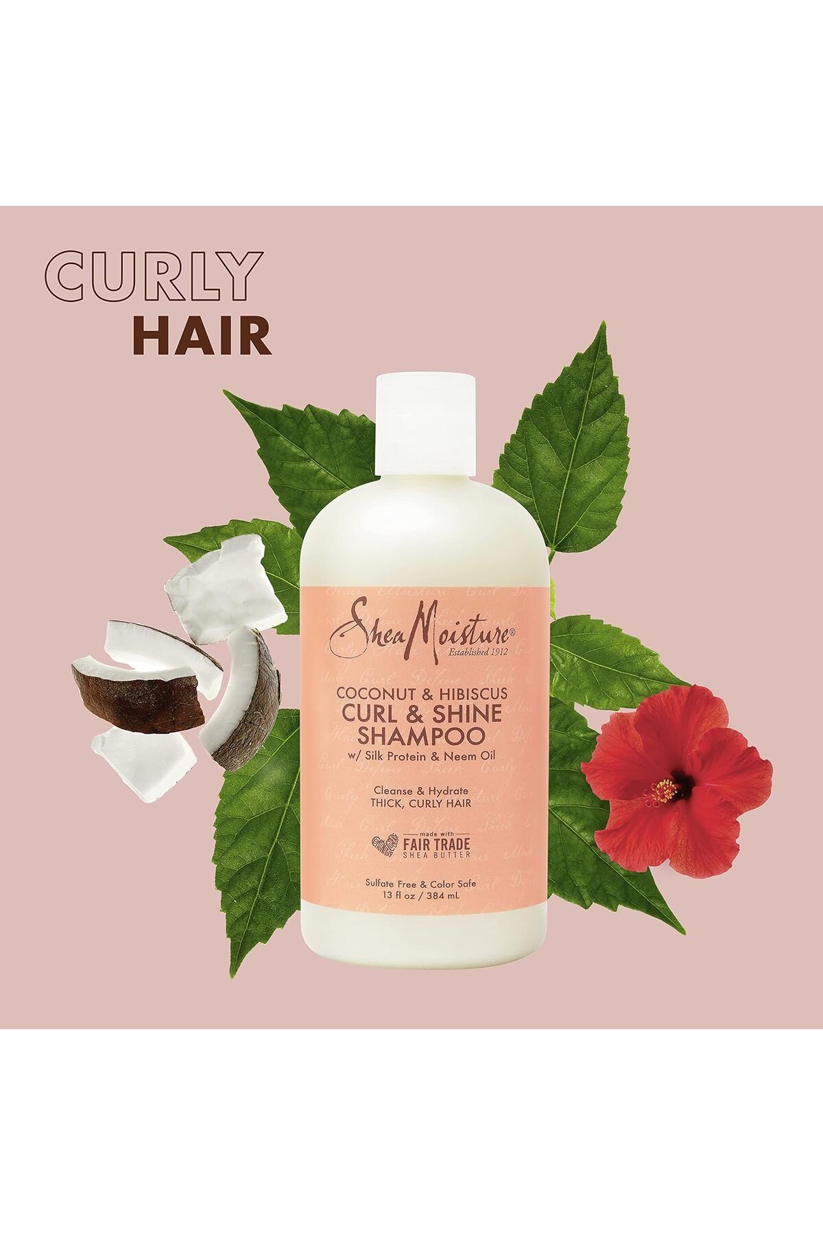 Shea Moisture-SHEA MOISTURE Shampoo and Conditioner Set, Coconut & Hibiscus Curl & Shine, Curly Hair Products with 7