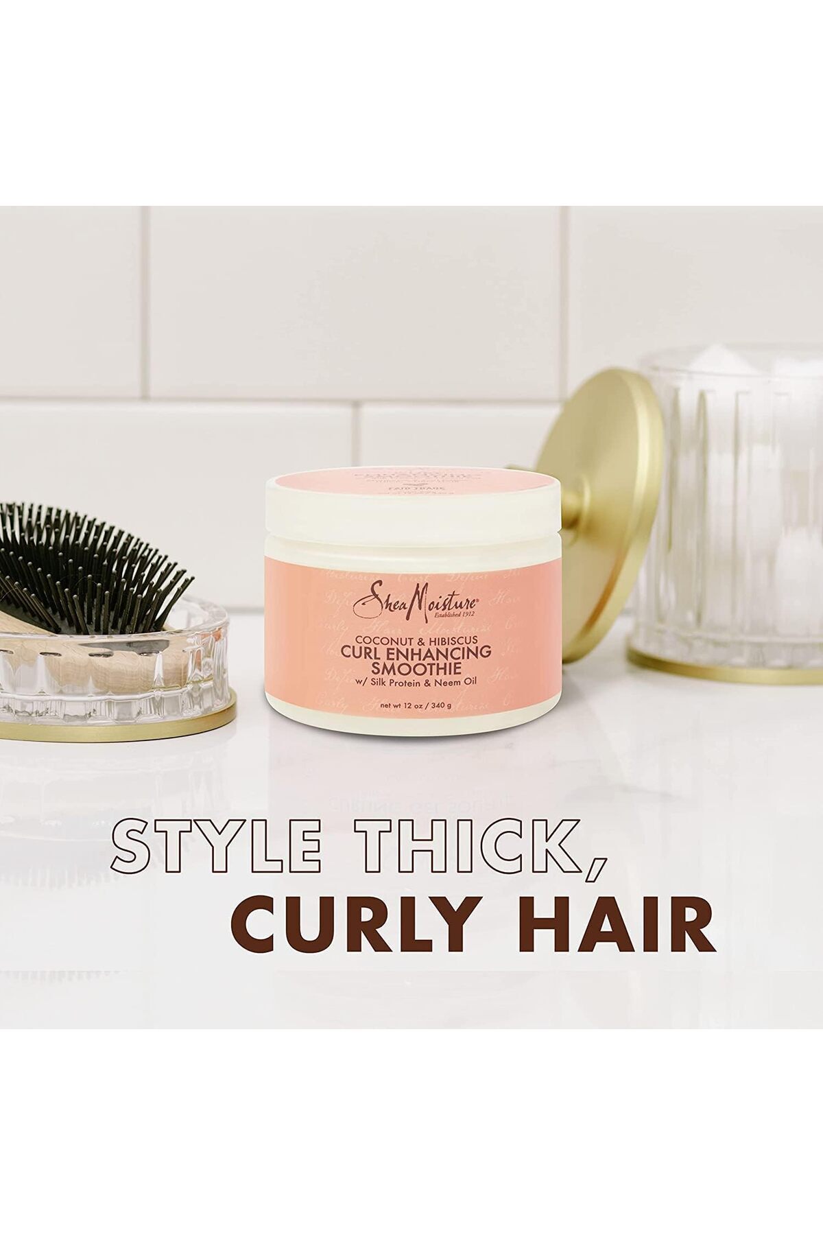 Shea Moisture-Shampoo and Conditioner Set, Coconut and Hibiscus Curl & Shine 13-oz ea Bundled with C 9