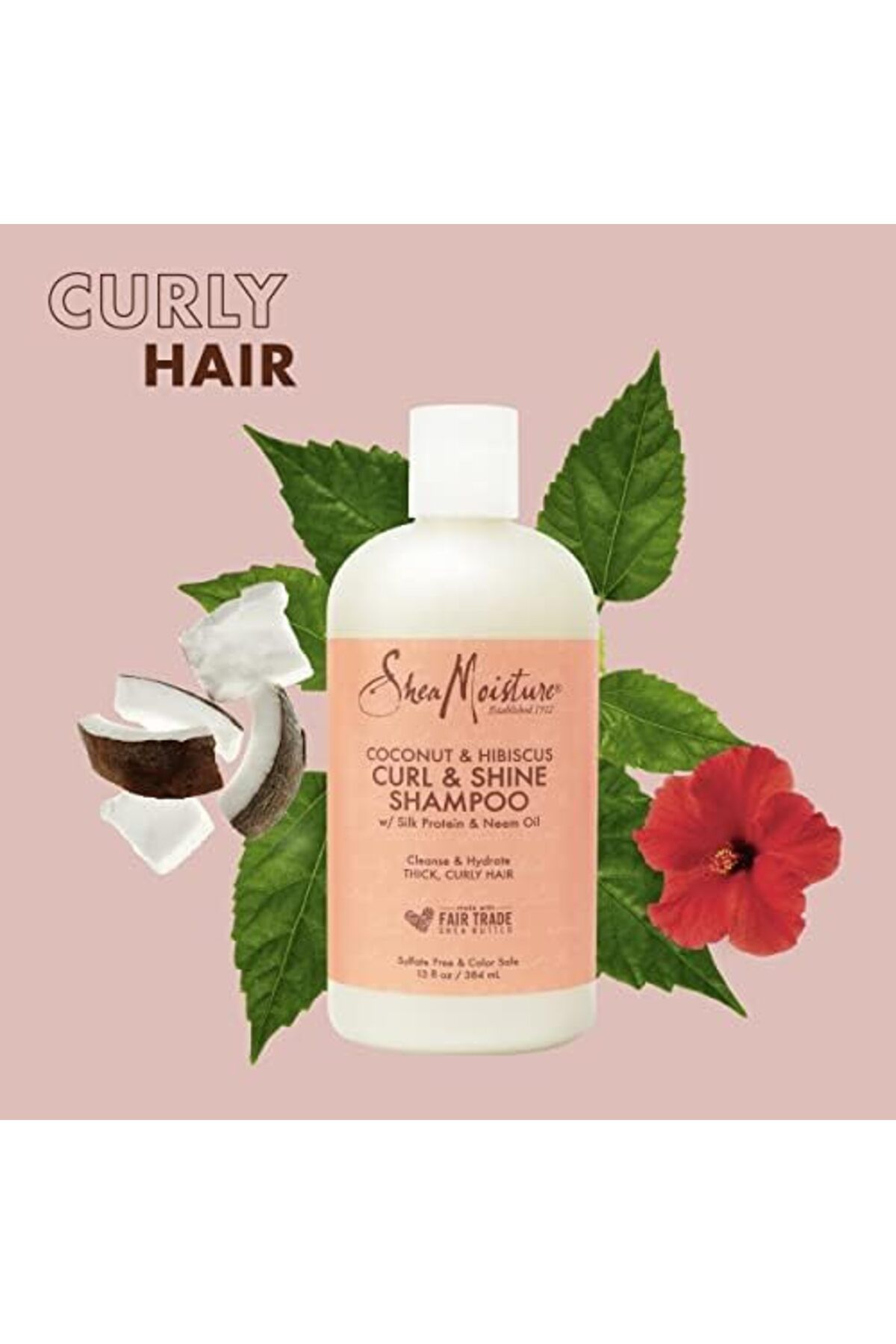 Shea Moisture-SHEA MOISTURE Shampoo and Conditioner Set, Coconut & Hibiscus Curl & Shine, Curly Hair Products with 8