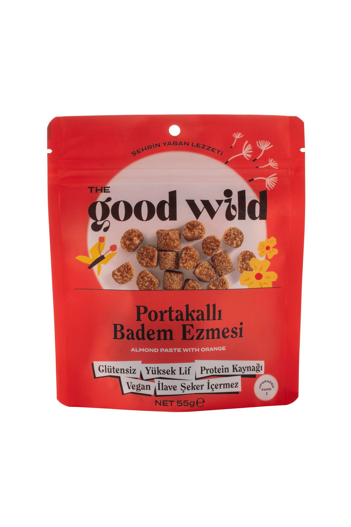 THE GOOD WİLD Glütensiz, İlave Şekersiz Portakallı Badem Ezmesi 55 G
