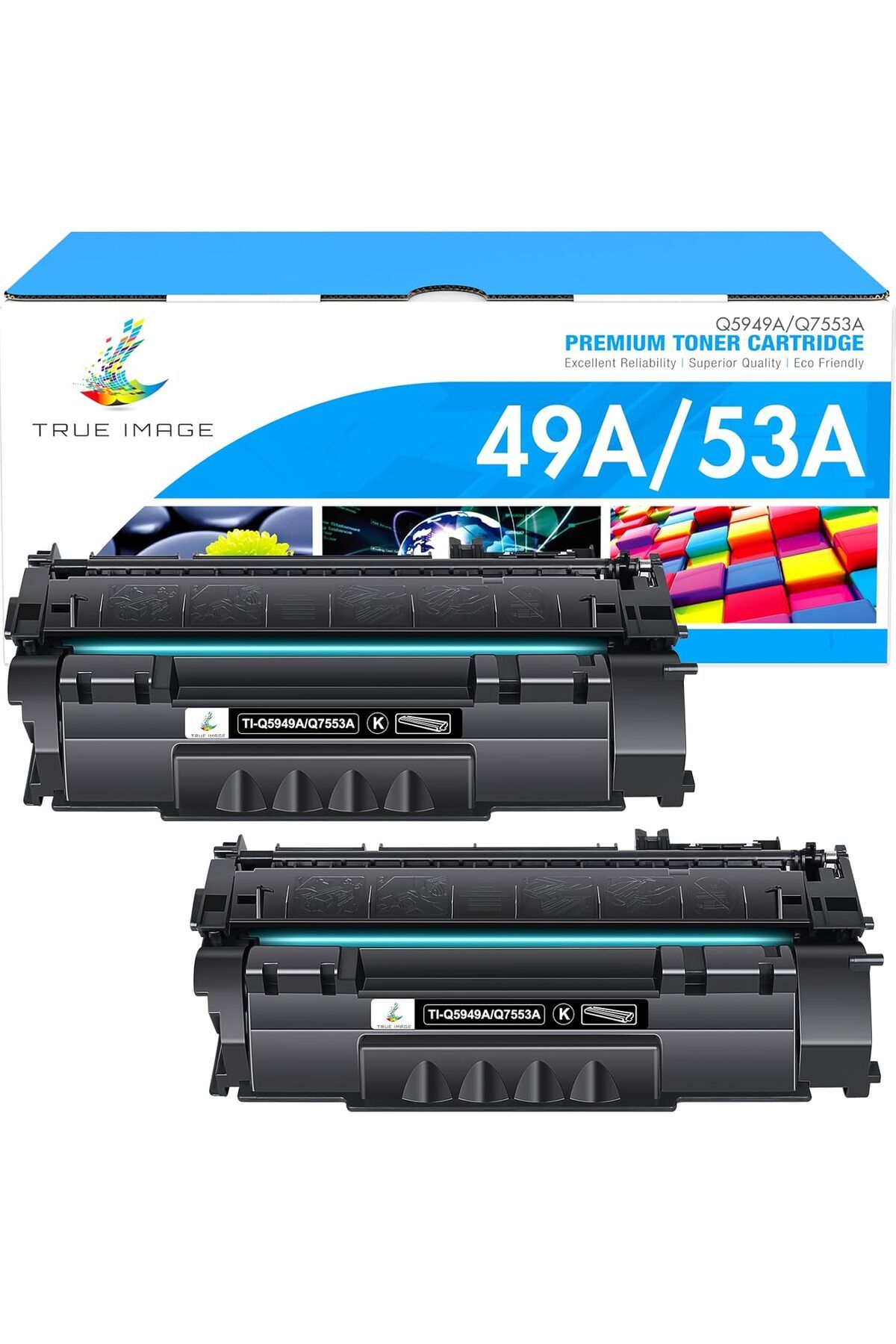 HP 49-53 Toner Cartridge 1320n 3390 1160 1320tn 1320nw 3392 P2015 P2015dn Printer (Black, 2-Pack)