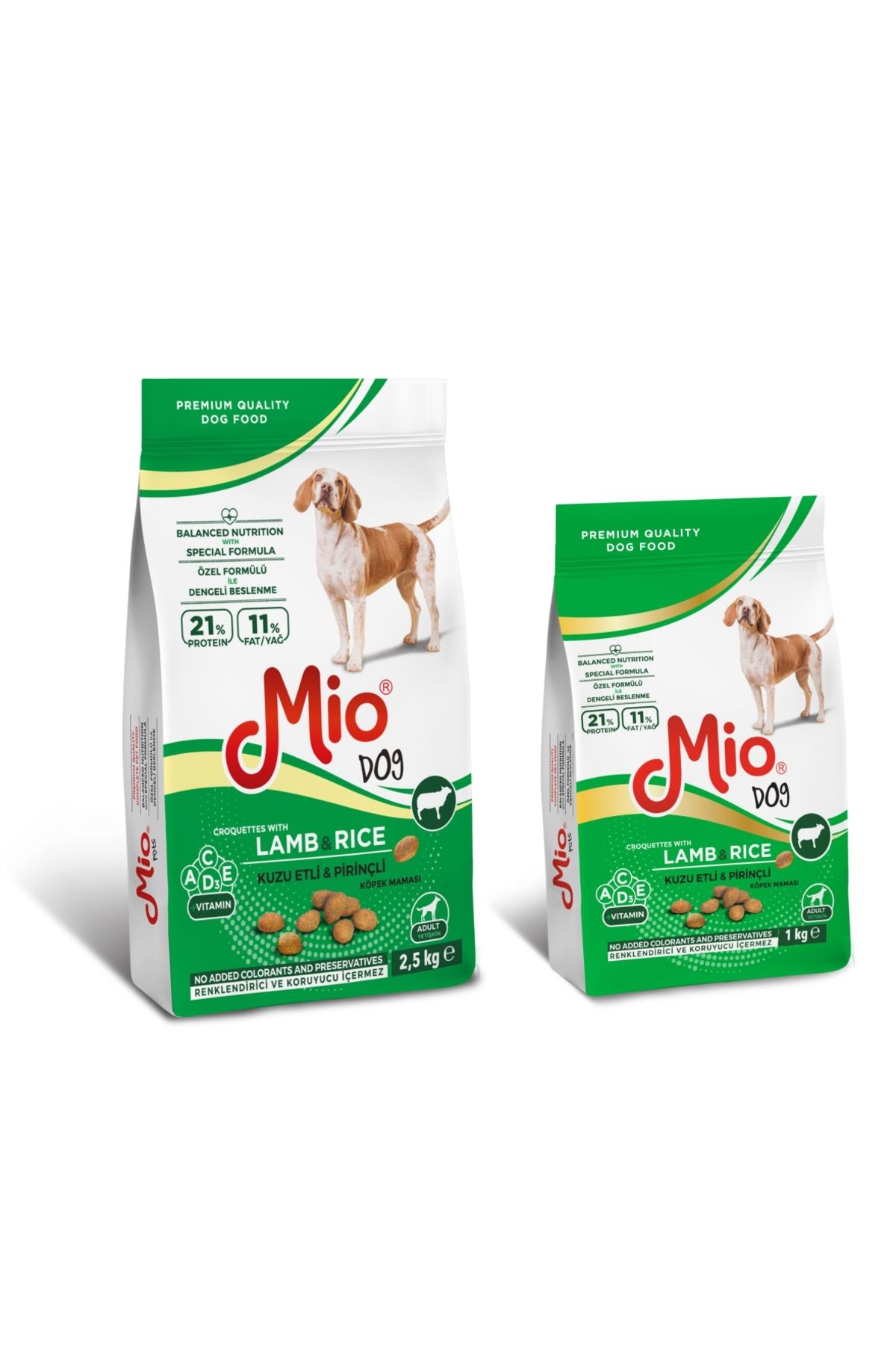 MİO Bobite Caini ️ Hrana Uscata Caini Adulti Pachet Mio Dog Miel Orez 1 Sac De 2.5 Kg + 1 Sac 1 Kg - One Size