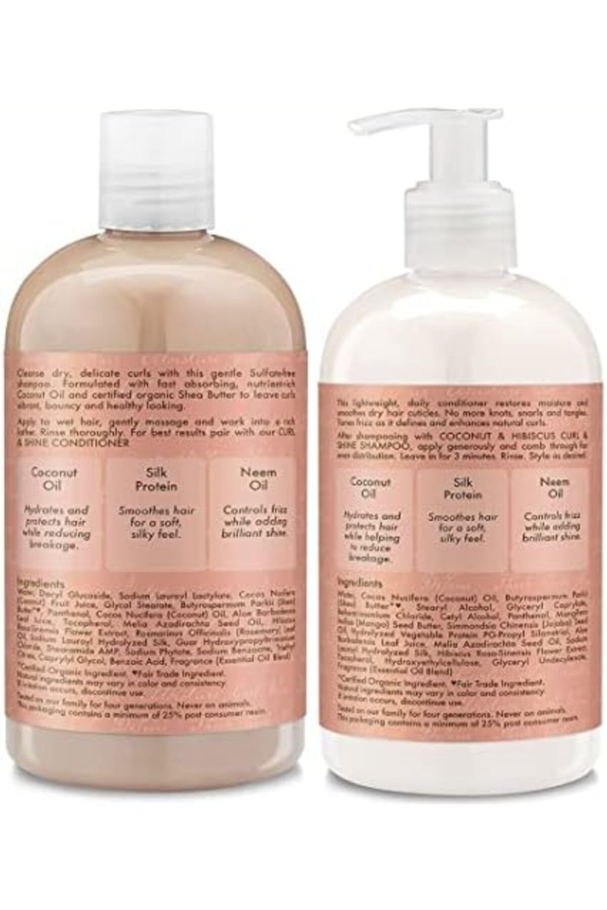 Shea Moisture-SHEA MOISTURE Shampoo and Conditioner Set, Coconut & Hibiscus Curl & Shine, Curly Hair Products with 4