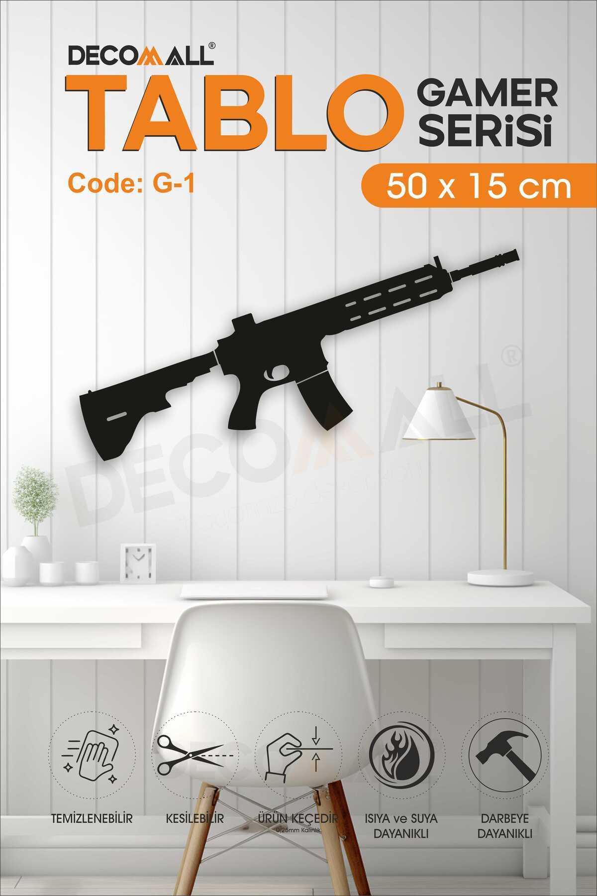 DECOMALL M416 2D Kabartmalı Duvar Dekor Tablosu Duvar Süsü GAMER TABLO
