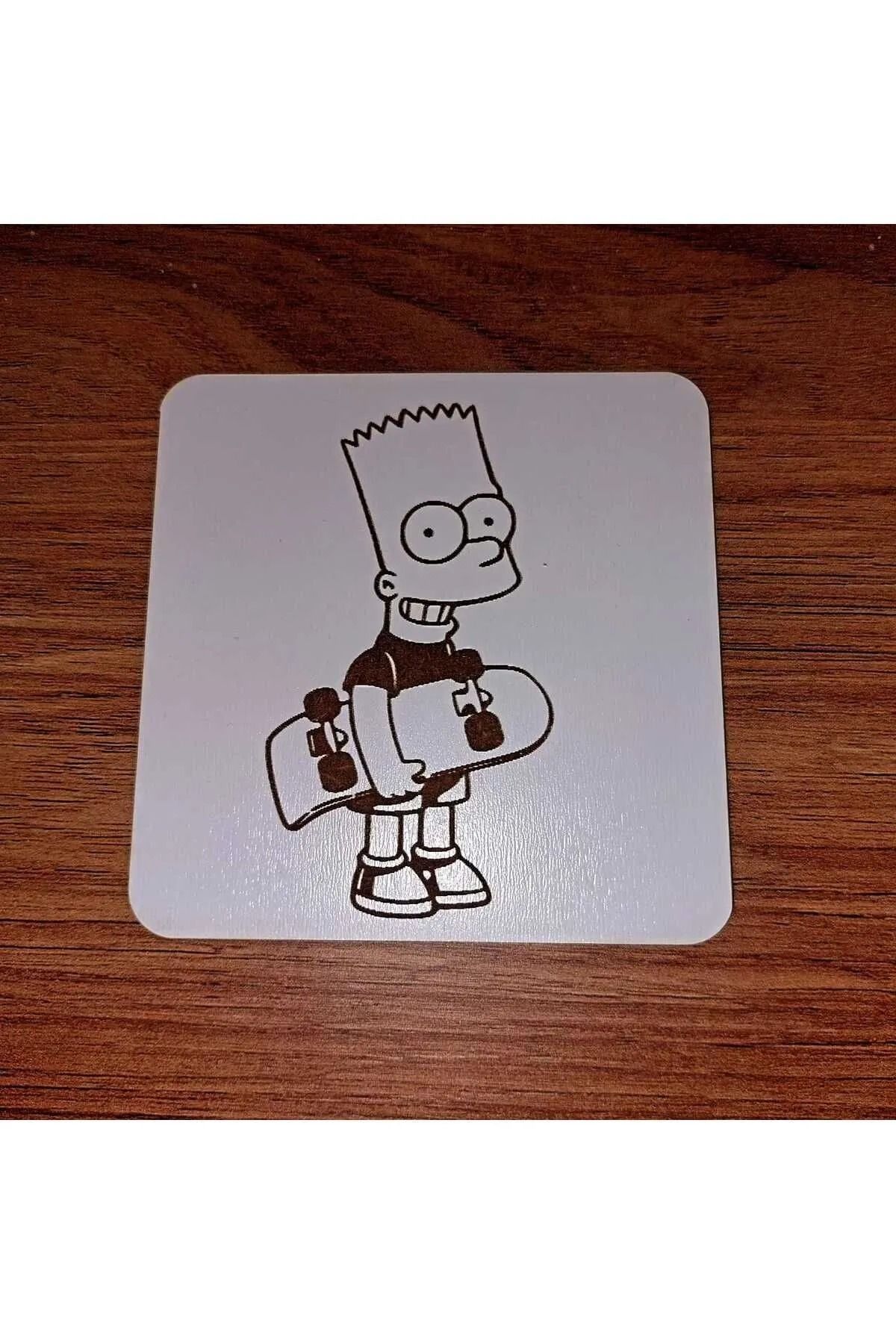 LavanTasarım Bart Simpson Kaykay Ahşap Bardak Altlığı