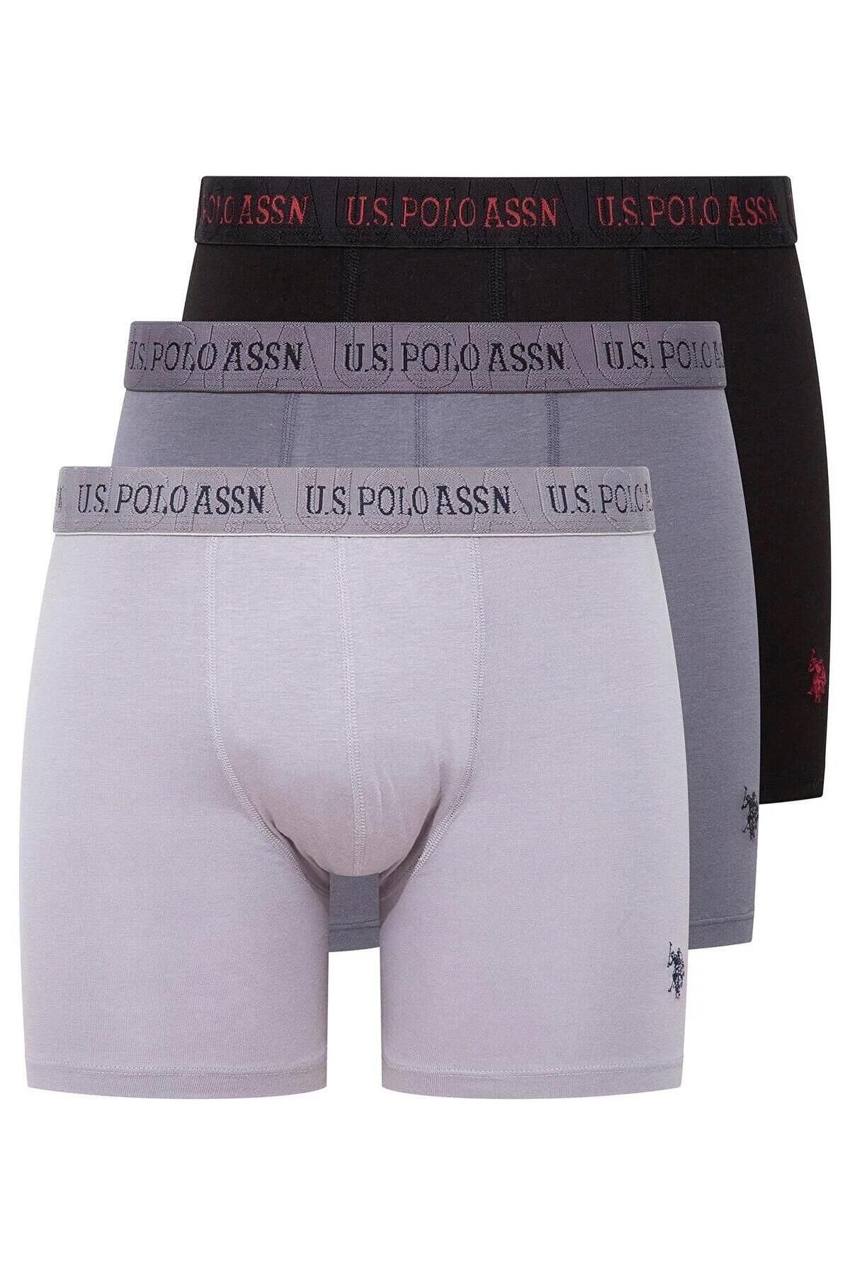 U.S. Polo Assn. U.S. Polo Assn. 3'lü Modal Uzun Paça Erkek Boxer, %47 pamuk %47modal %6 likra