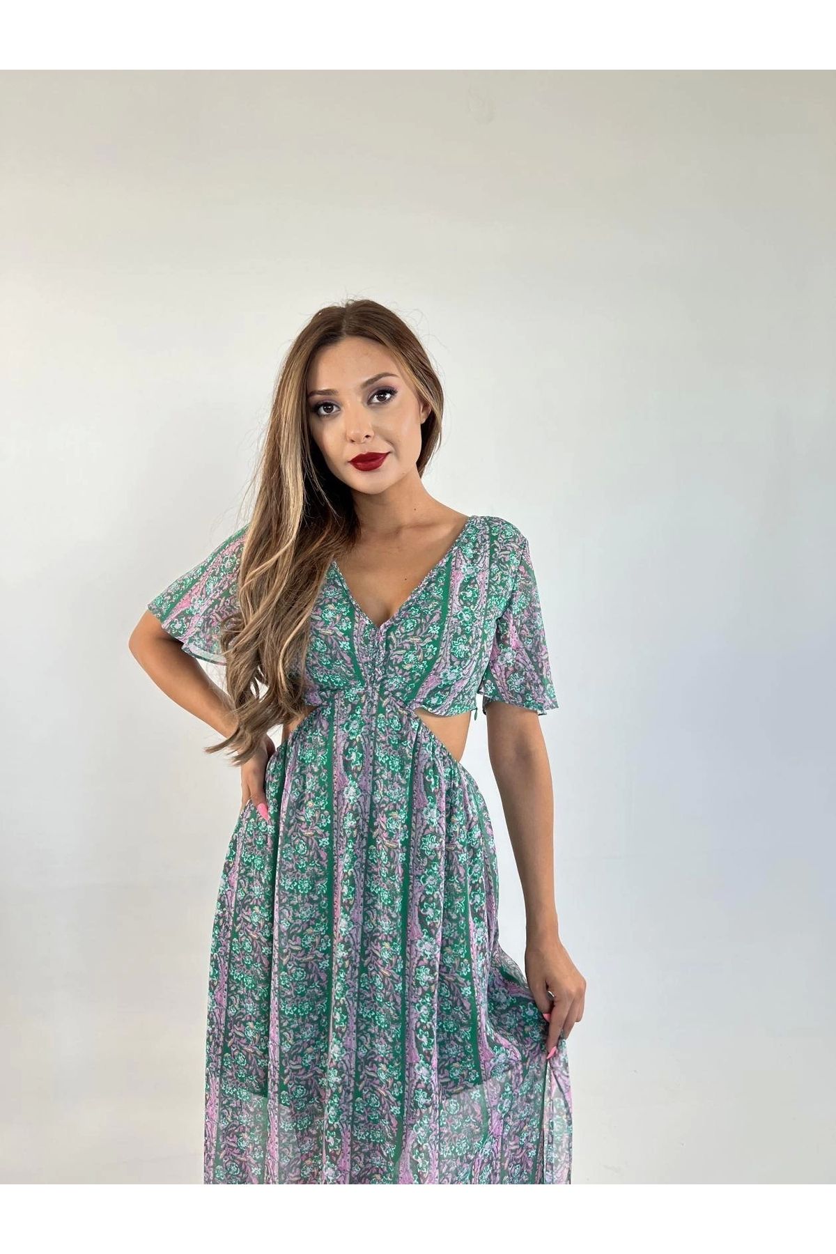nedo7 6466 ELBİSE-YEŞİL