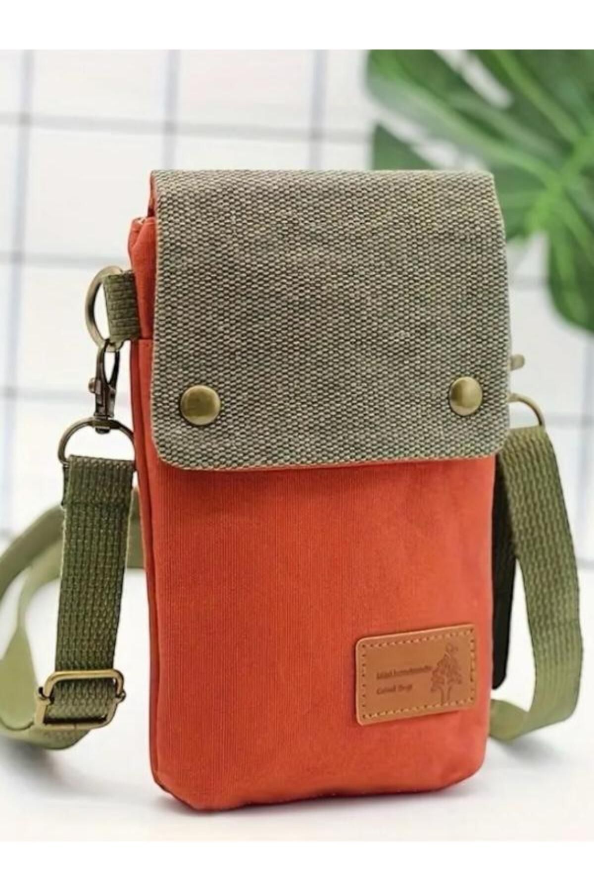 Mialos Heart Vintage Tasarım Çanta Ayarlanabilir Askı Çok Cepli Manyetik Kapamalı Dokulu Kumaş Çapraz Çanta