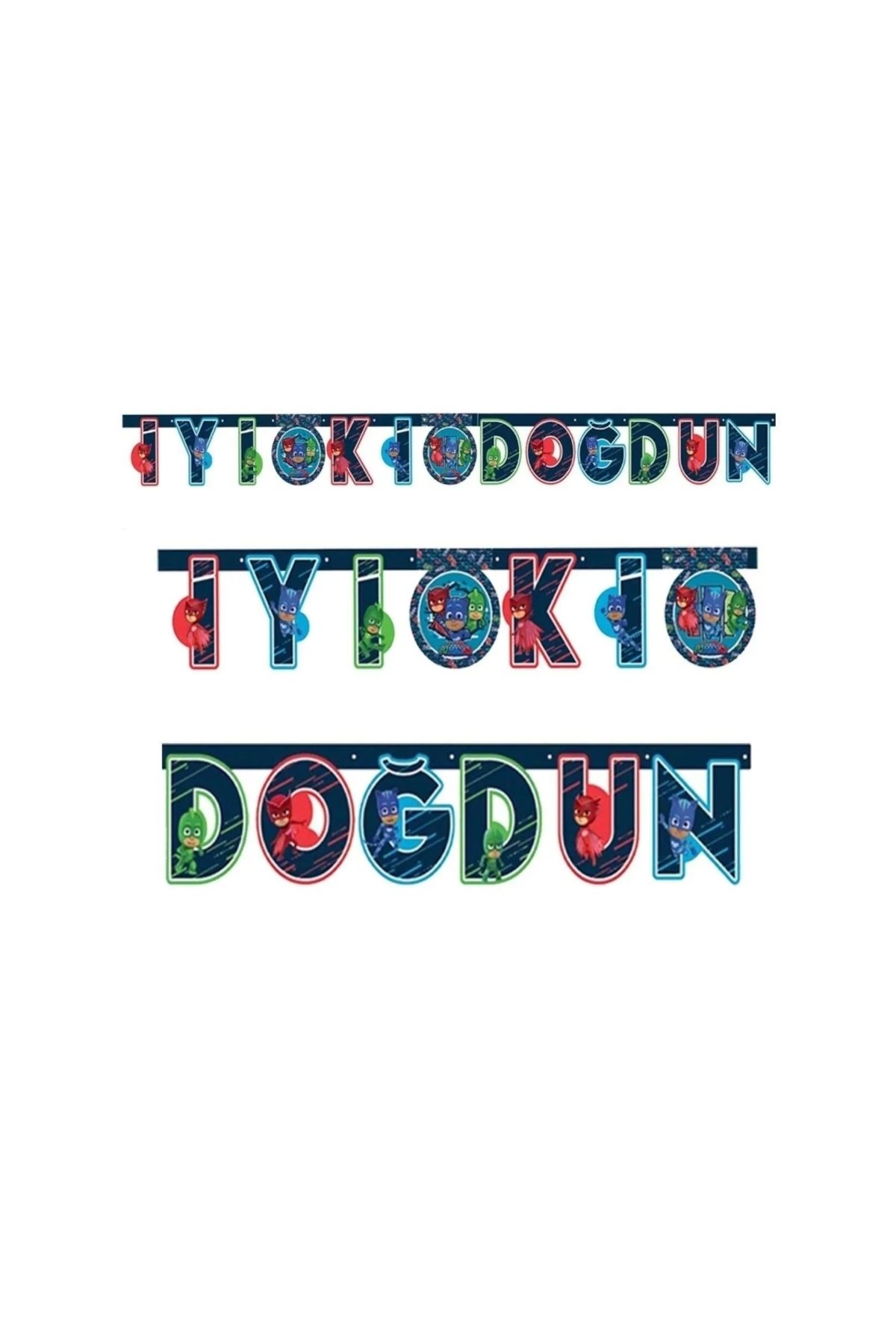 B&K süs ve tasarım Pj maskeliler iyiki doğdun banner 2 metre