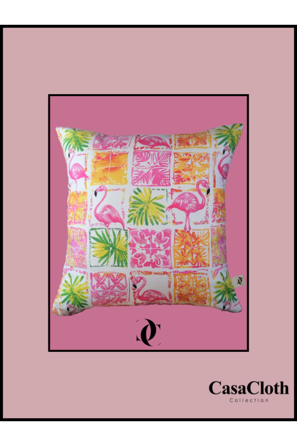 CASACLOTH " Flamın " Dekoratif Dolgulu Kırlent 45x45 cm (İç Yastık Dahil) - Çok Renkli