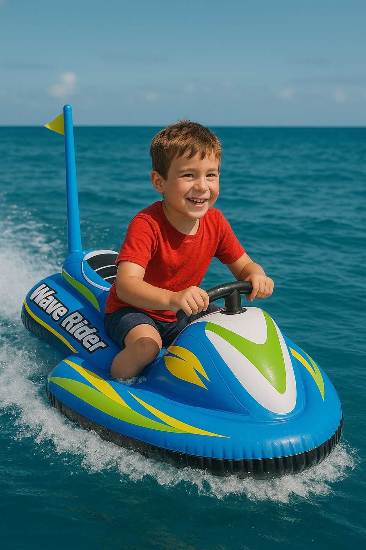 Intex Çocuklar İçin Şişme Deniz Botu Jet Ski Görünümlü – 117x77 cm | Max 40 kg | Deniz ve Havuz Oyuncağı