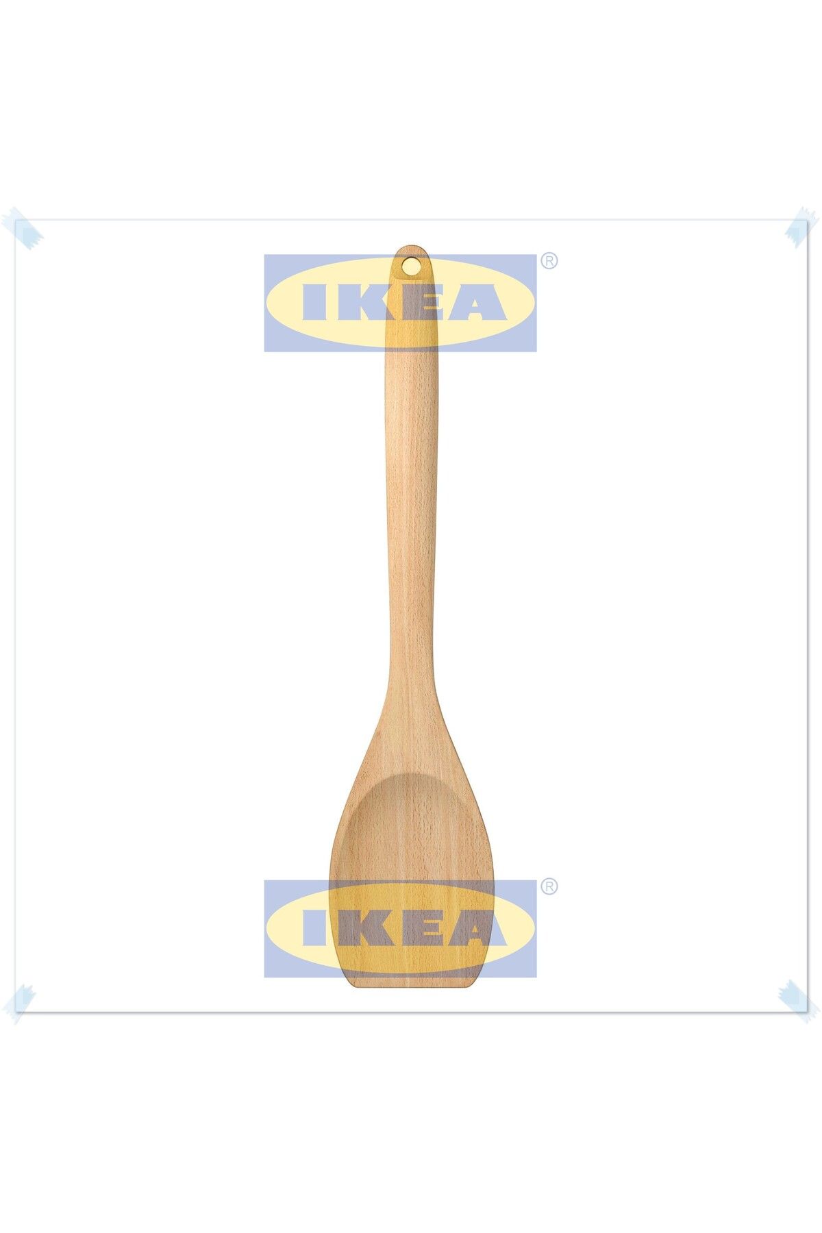 IKEA Rört Ucu Düz Tahta Kaşık, Kayın Ağacından Yapılma, 31 cm