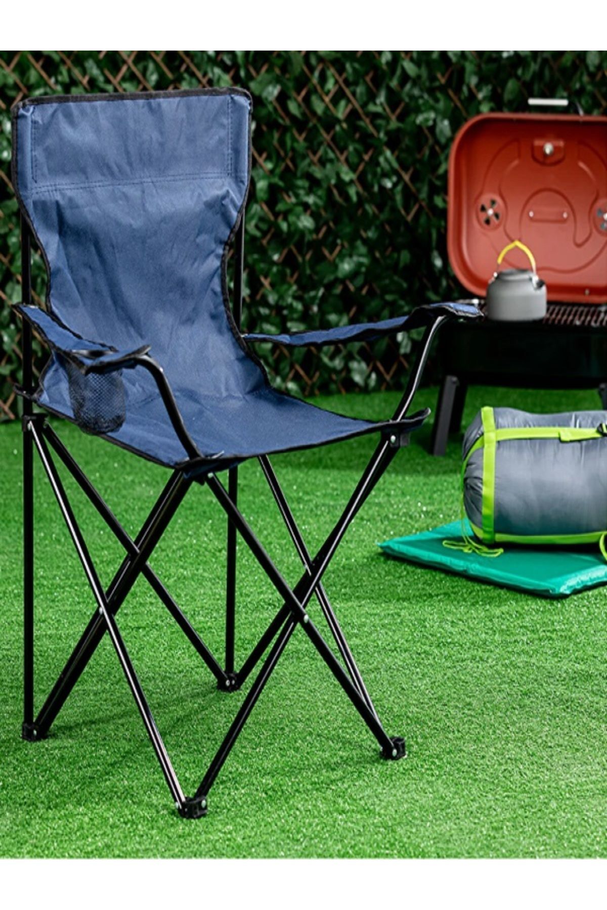 SZK STORE Katlanabilir Koçtaş Basic 84*49*47 Cm Lacivert, Kamp Sandalyesi, Piknik-plaj Sandalyesi,taşıma Çntl