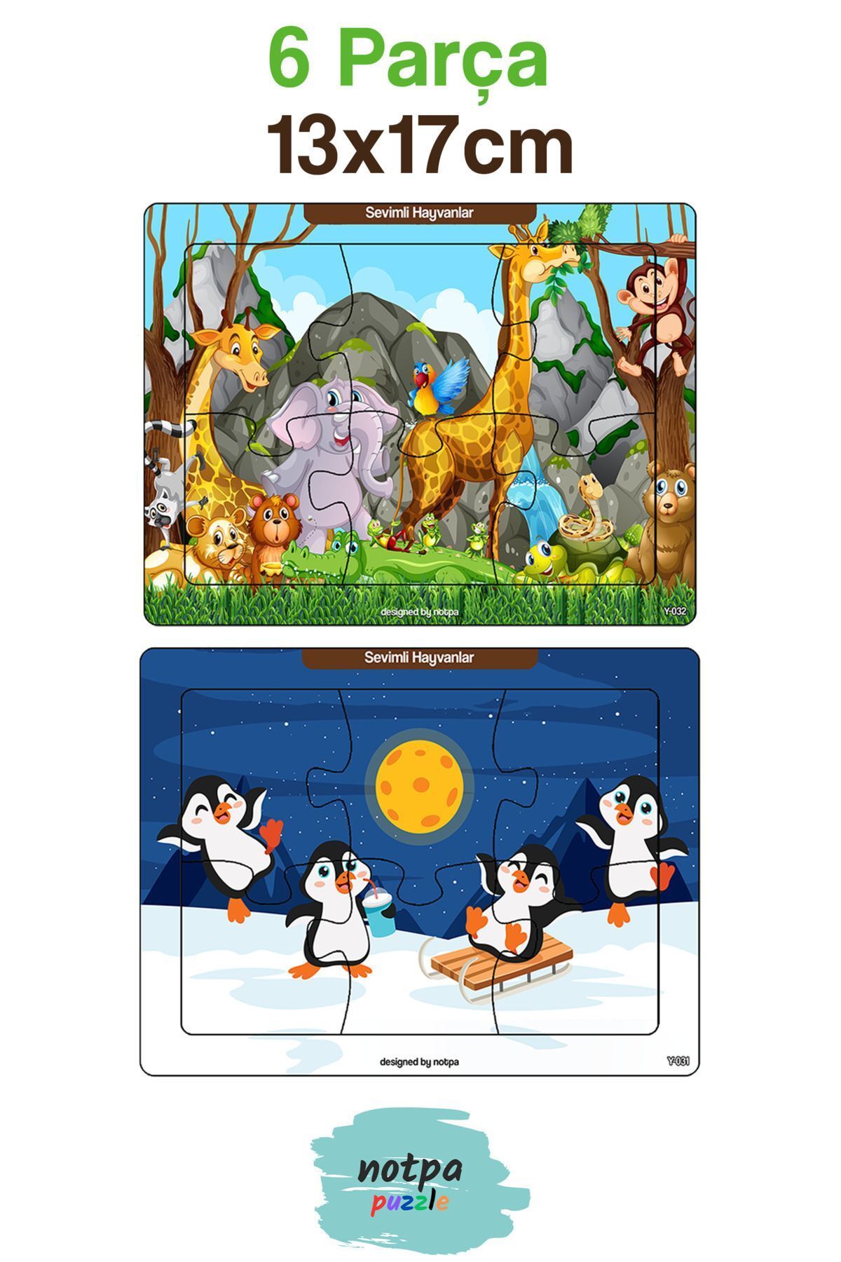 aydede ahşap Çocuklar Için Eğitici Ve Öğretici Ahşap 6 Parça 13x17 Renkli Puzzle 6'lı Set-606