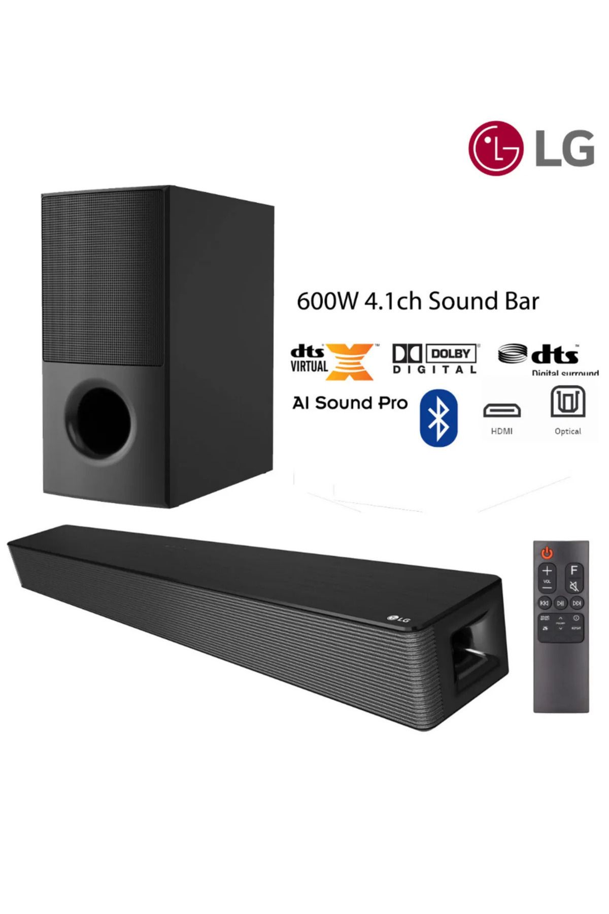 600w Yüksek Ses Ve Kaliteli Soundbar, 4.1 Kanal Sinema Kalitesi, Kablosuz Bluetooth Optik Ve Usb