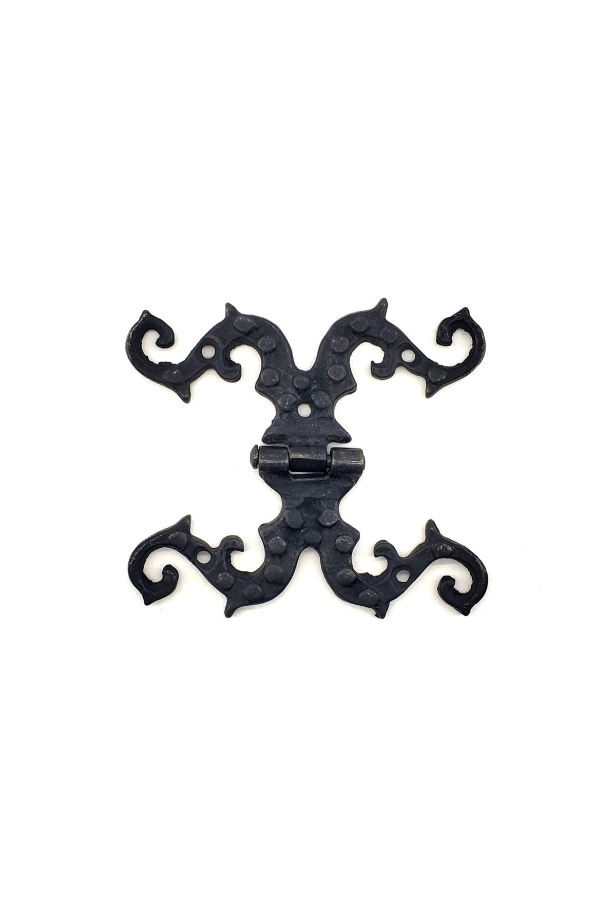 Kuzgun Ticaret Antika Tarz Dekoratif Pirinç Süslü Menteşe - 100x90 Mm, Oksit - Lisinya