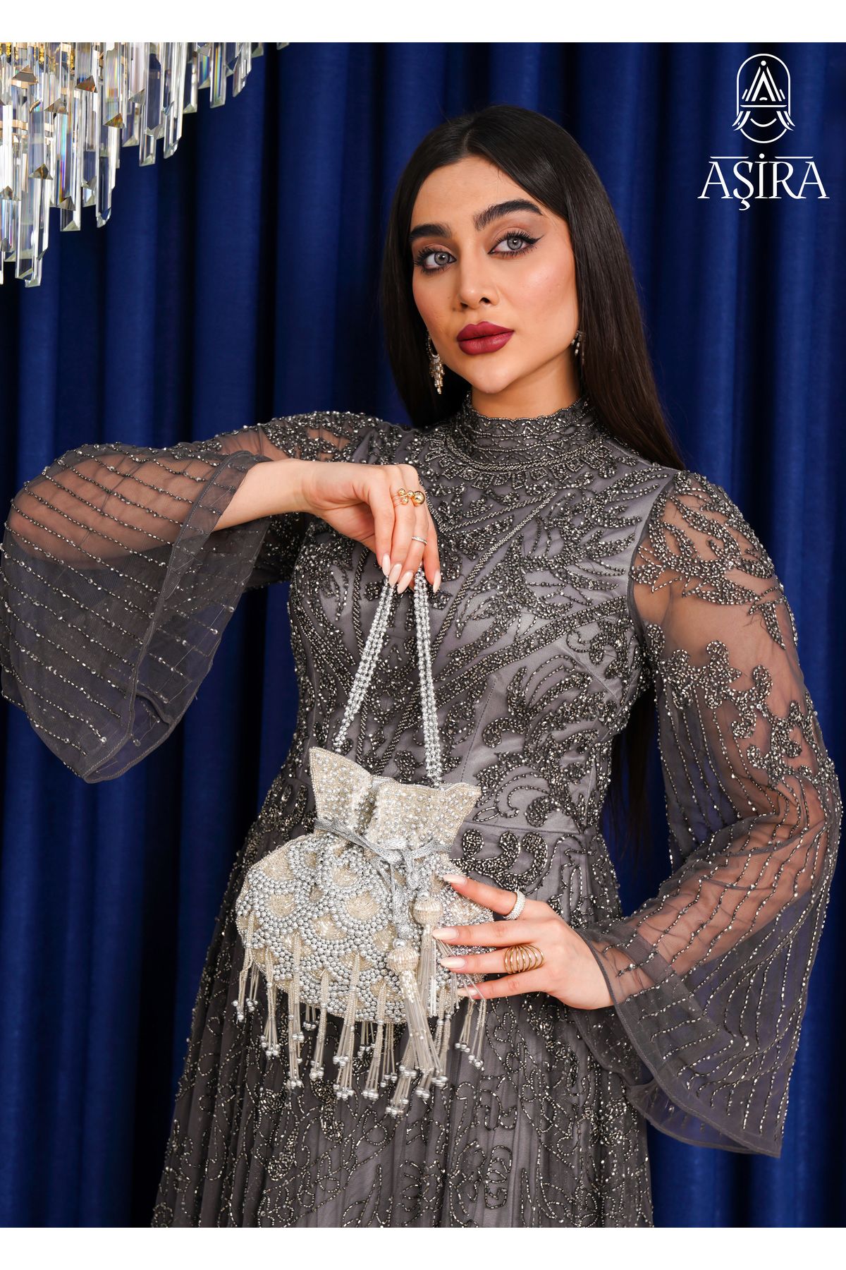 ASİRA Aşira Pearl Radiance El Yapımı Dubai Gece Çantası