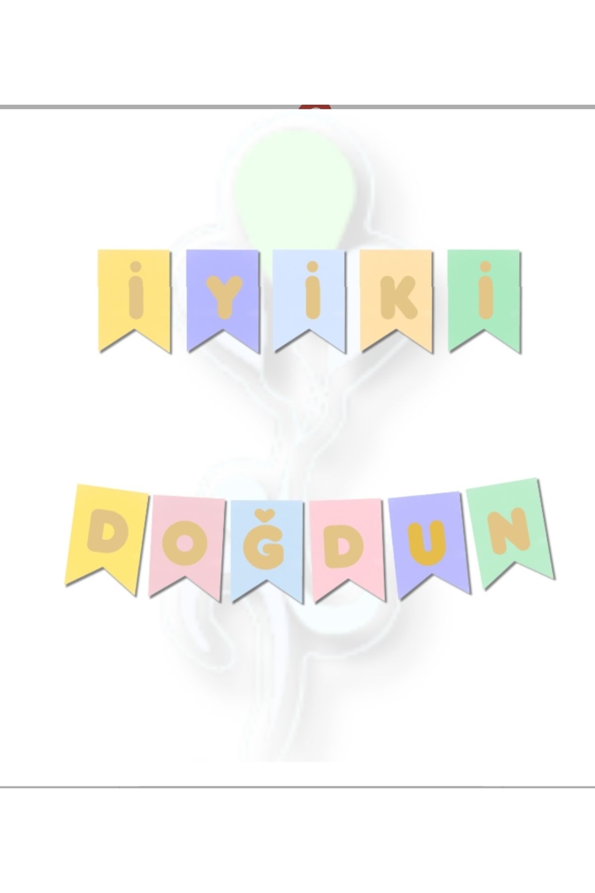 B&K süs ve tasarım Altın İyiki Doğdun Yazılı Banner