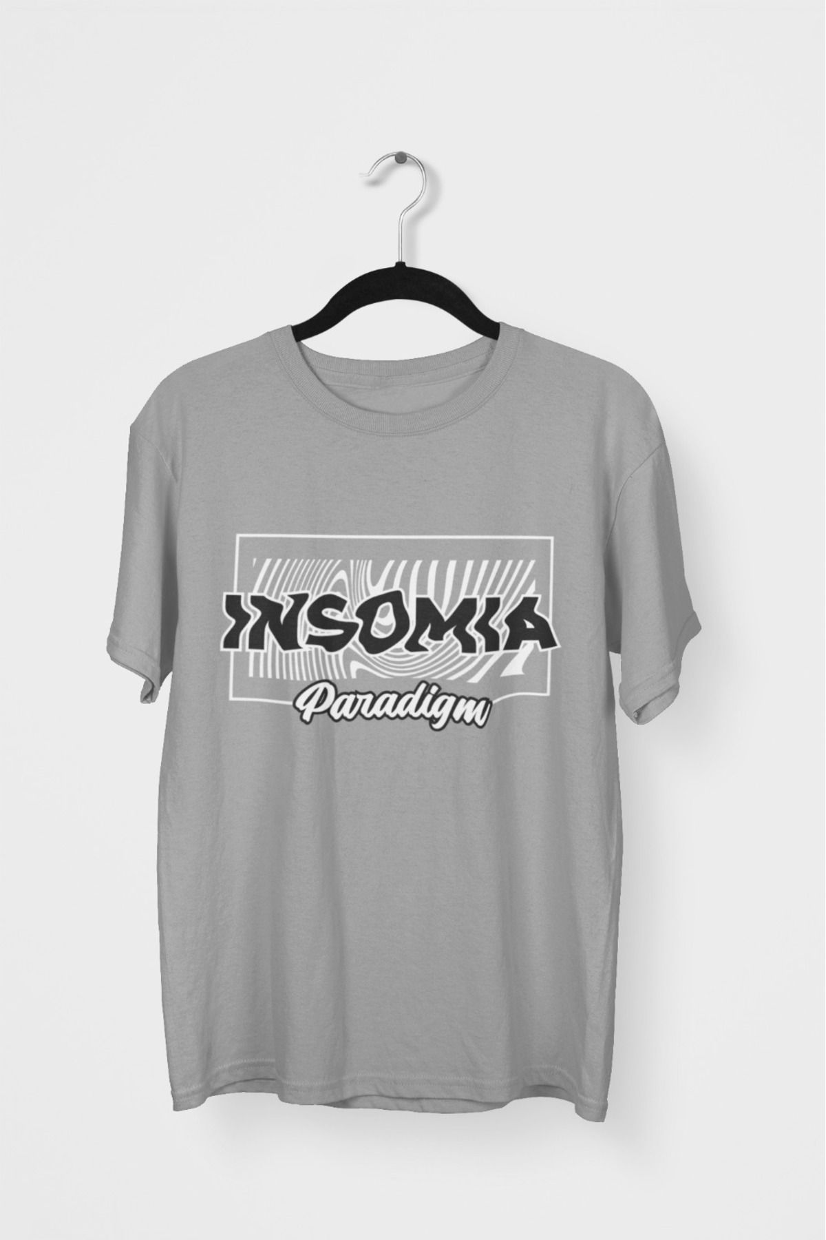 Butik ERKEK/KADIN -INSOMIA- TRANSFER BASKILI YUVARLAK YAKA KISA KOL TİŞÖRT