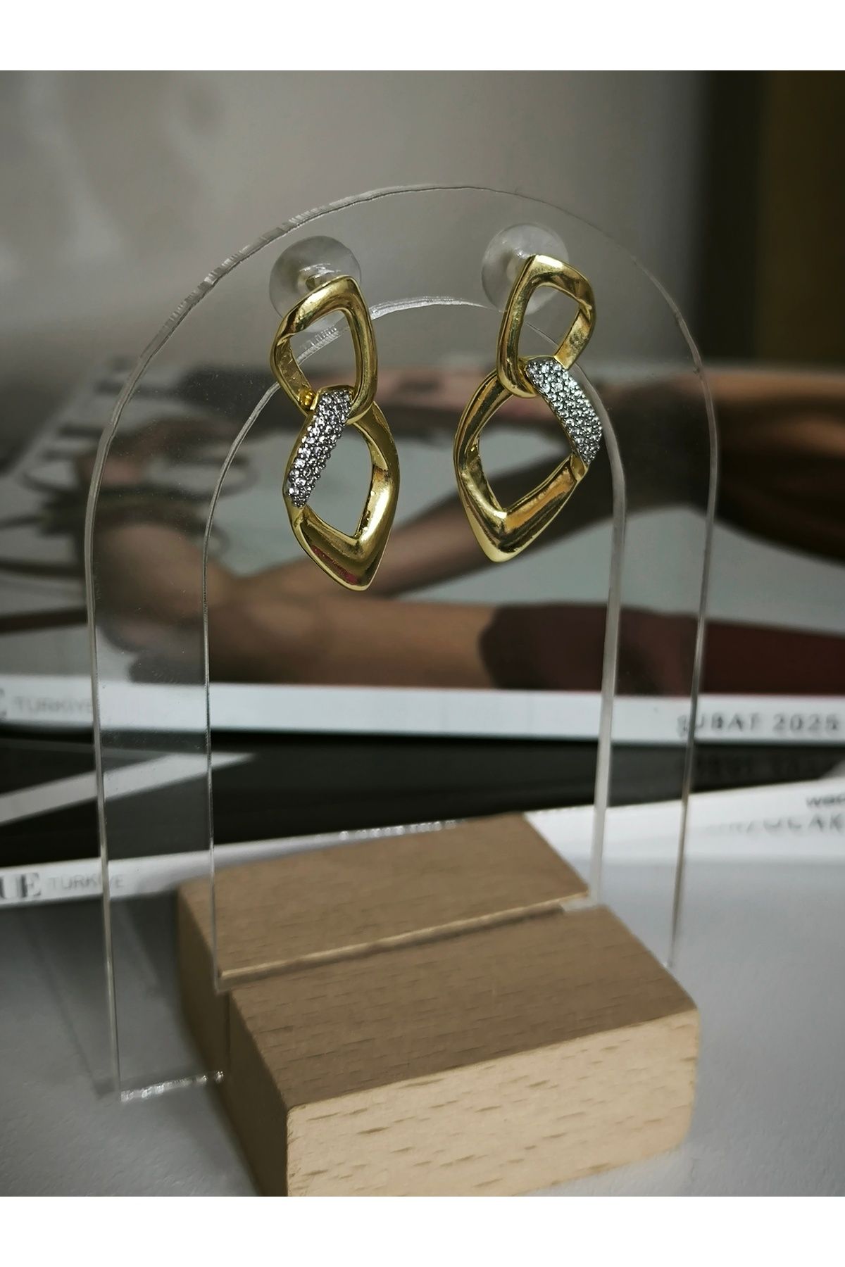 Damlanın Dolabı Özel Tasarım VIP Gold Küpe