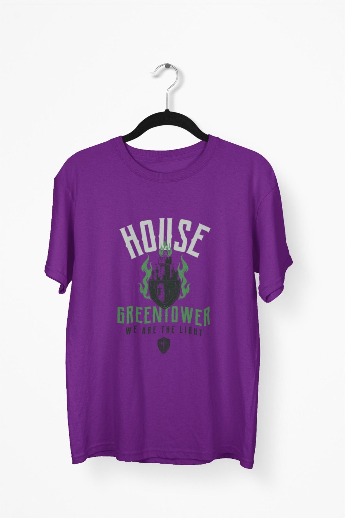 Butik ERKEK/KADIN -HOUSE GREEN TOWER- TRANSFER BASKILI YUVARLAK YAKA KISA KOL TİŞÖRT
