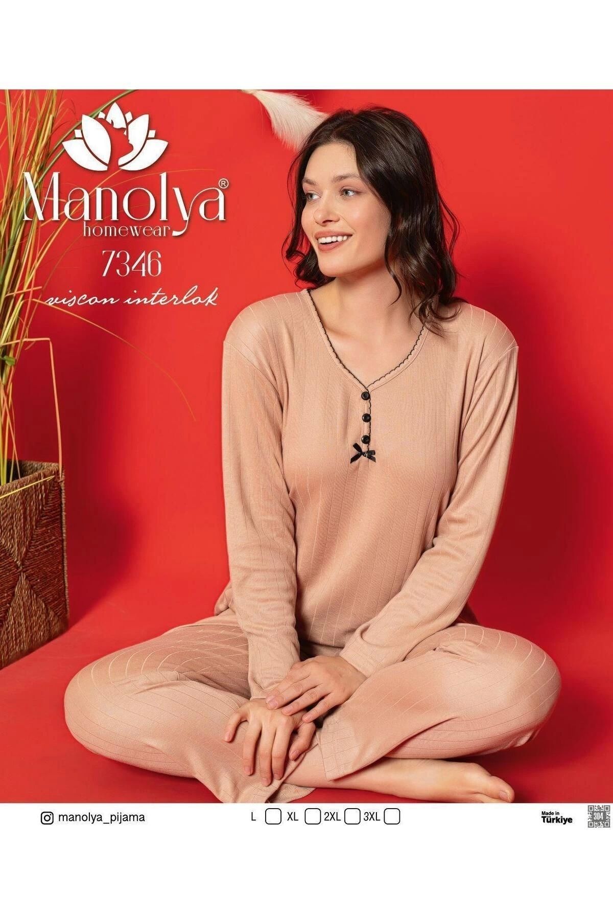 Manolya KADIN İKİLİ PİJAMA TAKIMI (GENİŞ KALIP)