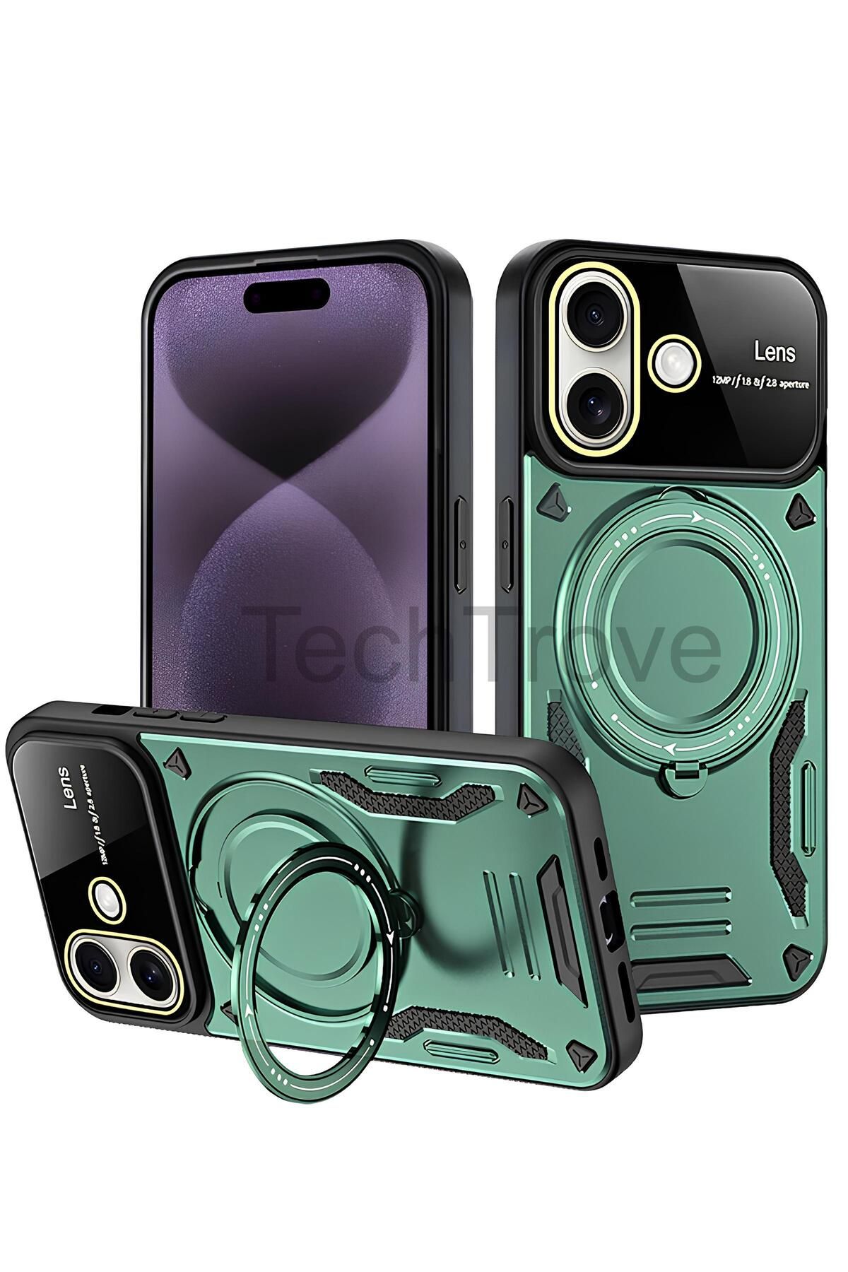 TechTrove iPhone 16 Kılıf Kamera Korumalı Stand Özellikli Maksimum Darbe Korumalı Kapak