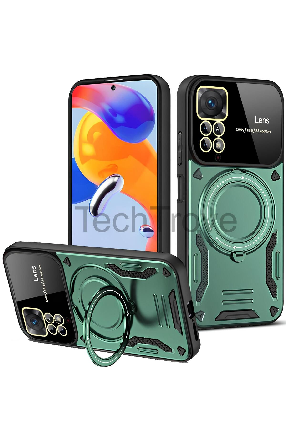 TechTrove Xiaomi Redmi Note 11 Pro Kılıf Kamera Korumalı Stand Özellikli Maksimum Darbe Korumalı Kapak