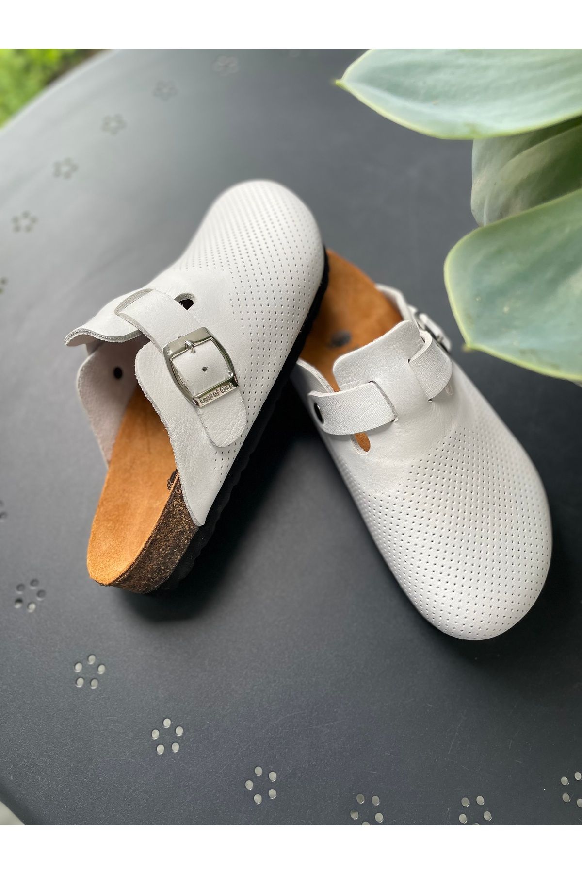 Land of Cork-Anatomical Unisex Doctor Nurse Hospital Natural Cork Sole Suede Leather Slippers 5