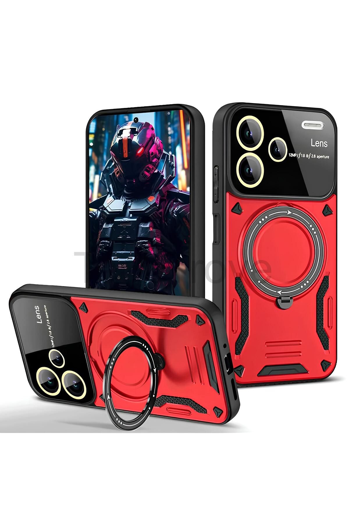 TechTrove Xiaomi Redmi Note 13 Pro Plus Kılıf Kamera Korumalı Stand Özellikli Maksimum Darbe Korumalı Kapak
