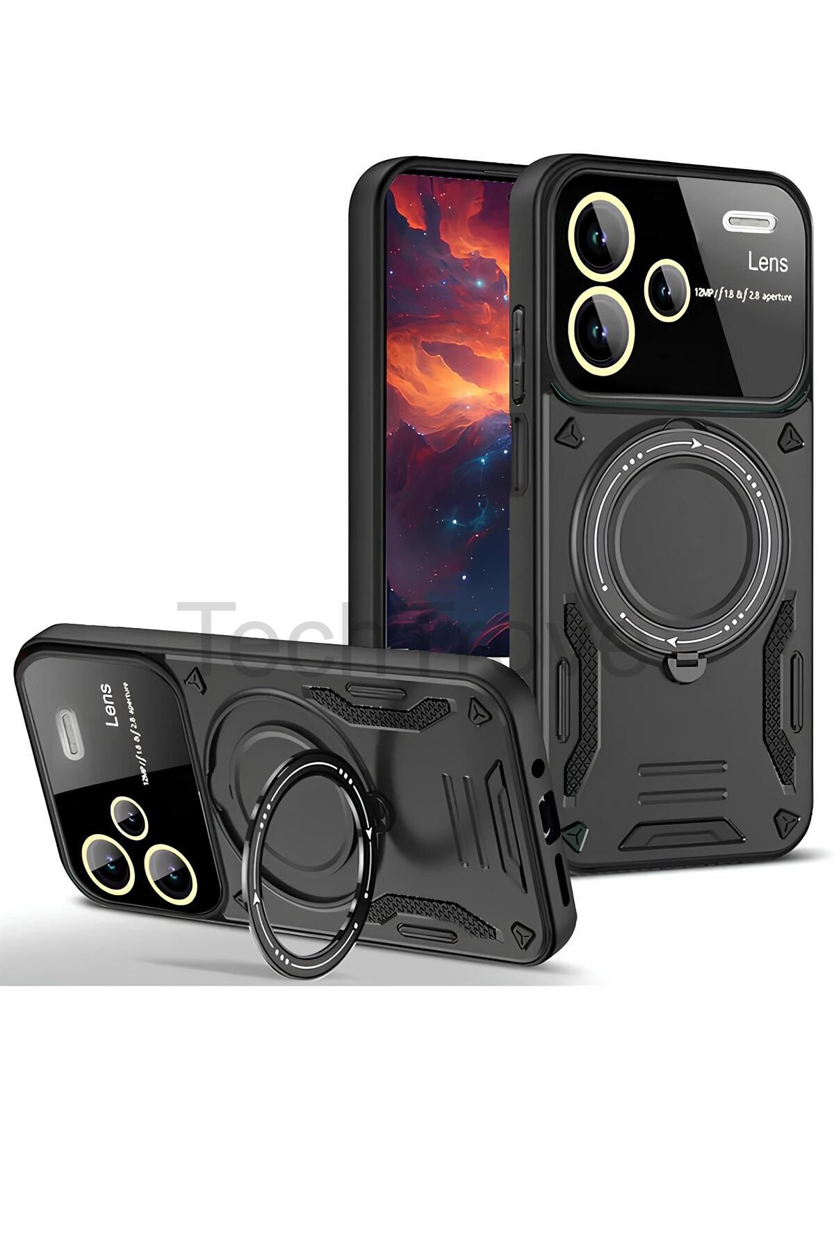 TechTrove Xiaomi Redmi Note 13 Pro Plus Kılıf Kamera Korumalı Stand Özellikli Maksimum Darbe Korumalı Kapak