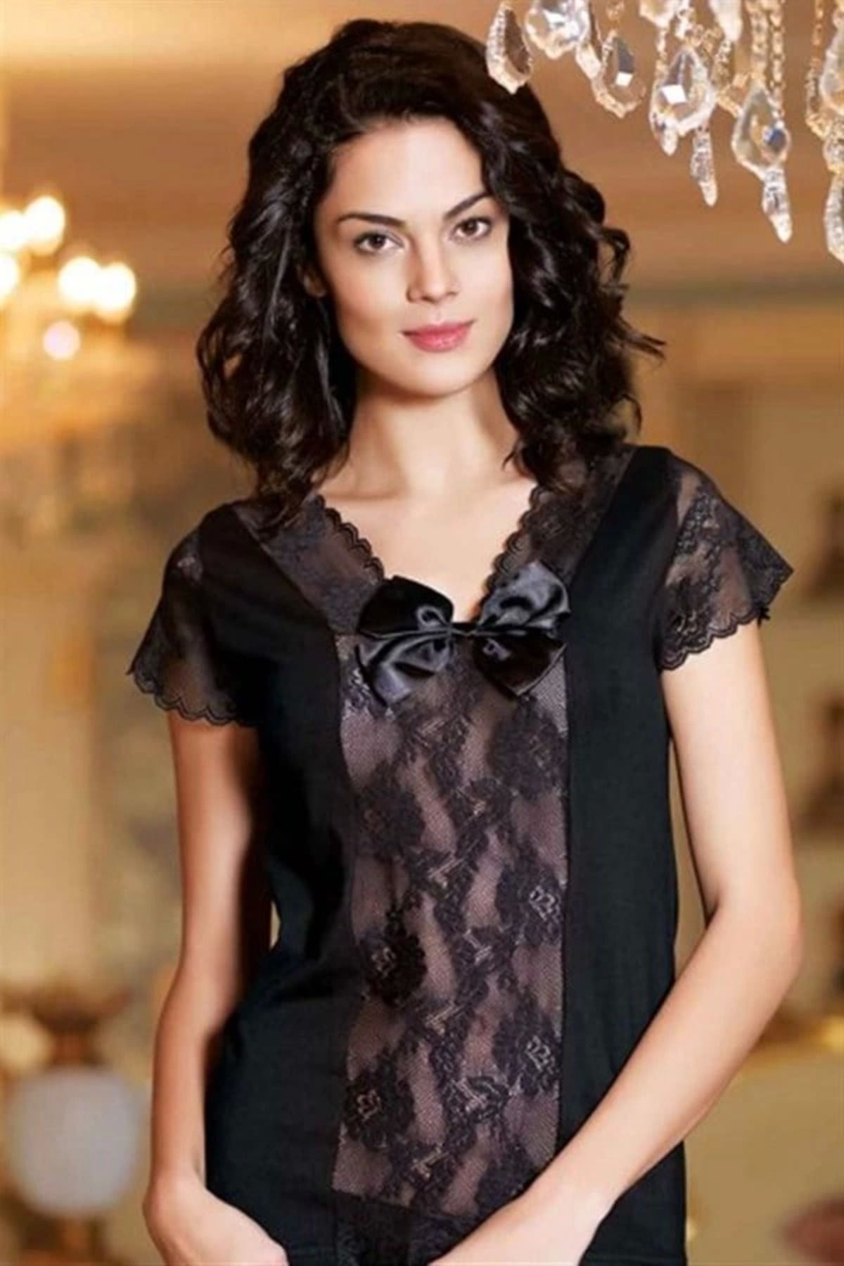 Moda Şahsenem Şahinler Dantelli Kısa Kol Atlet B461
