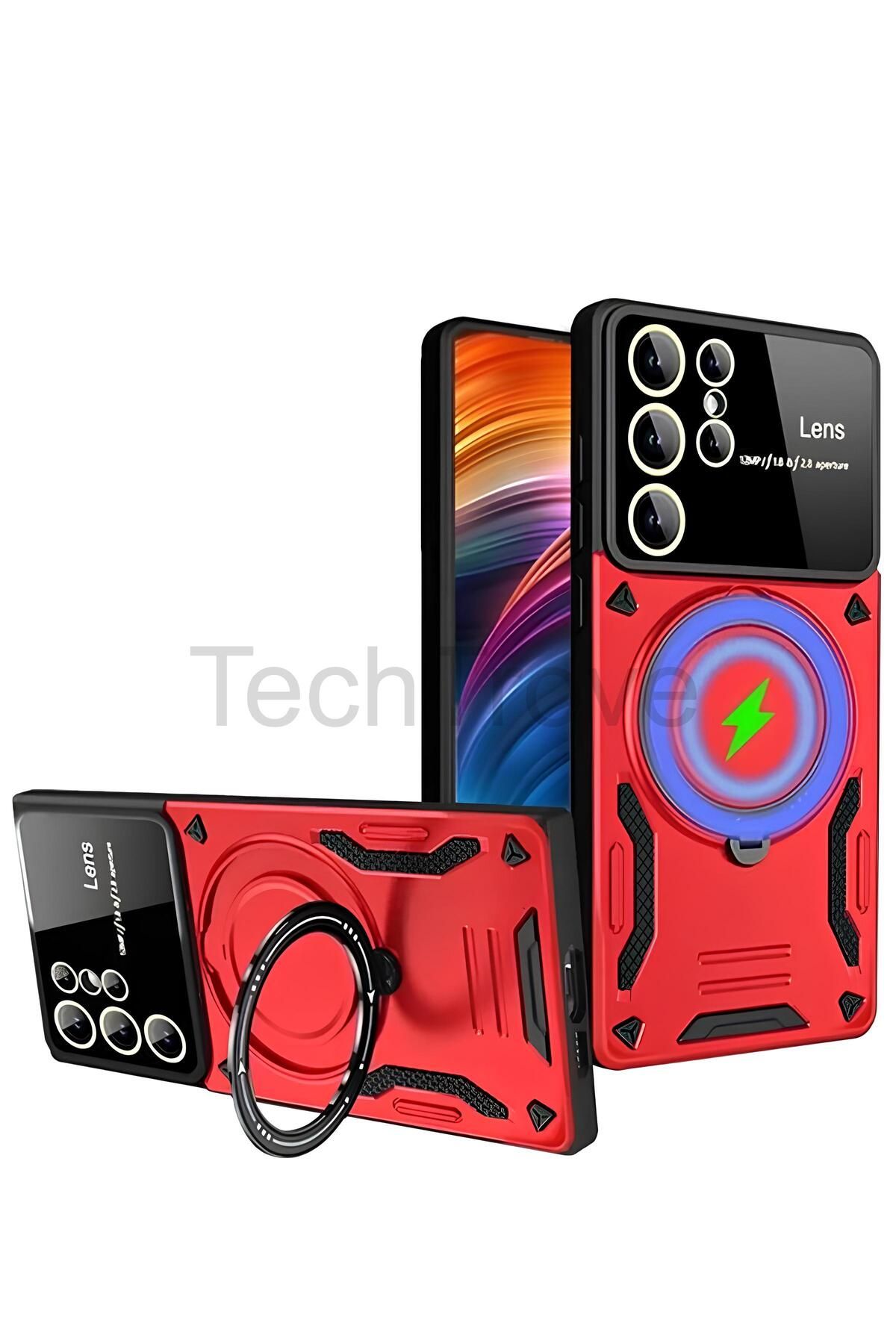 TechTrove Samsung Galaxy S24 Ultra Kılıf Kamera Korumalı Stand Özellikli Maksimum Darbe Korumalı Kapak