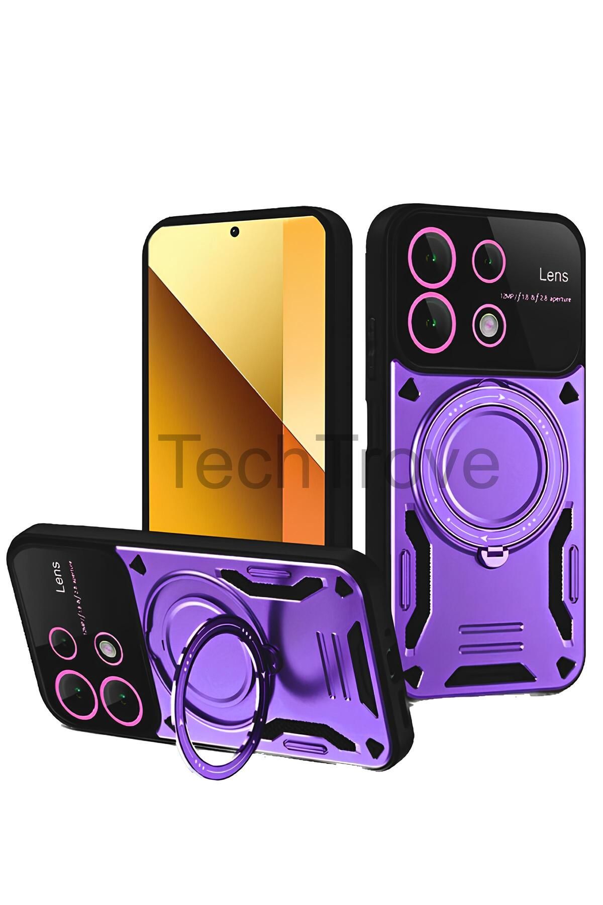 TechTrove Xiaomi Redmi Note 13 4G Kılıf Kamera Korumalı Stand Özellikli Maksimum Darbe Korumalı Kapak