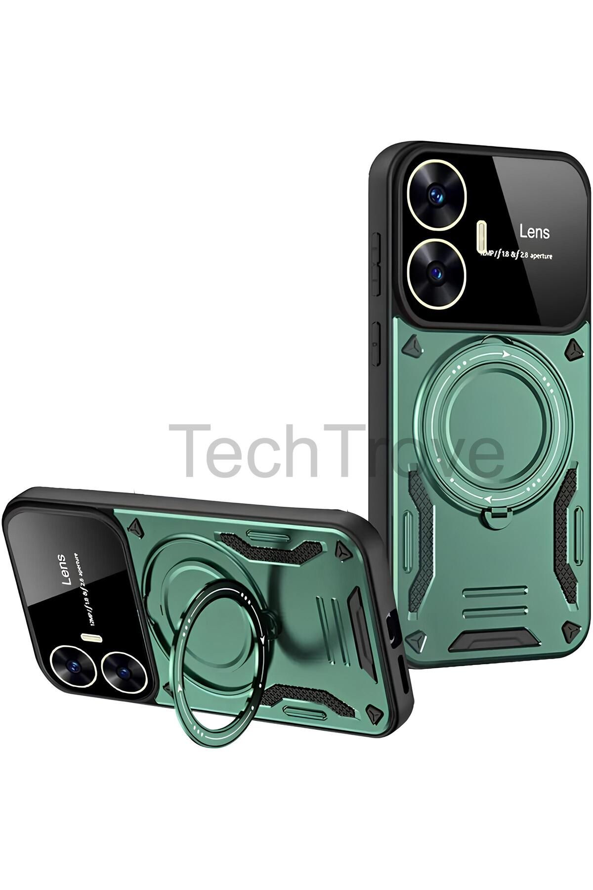 TechTrove Realme C55 Kılıf Kamera Korumalı Stand Özellikli Maksimum Darbe Korumalı Kapak